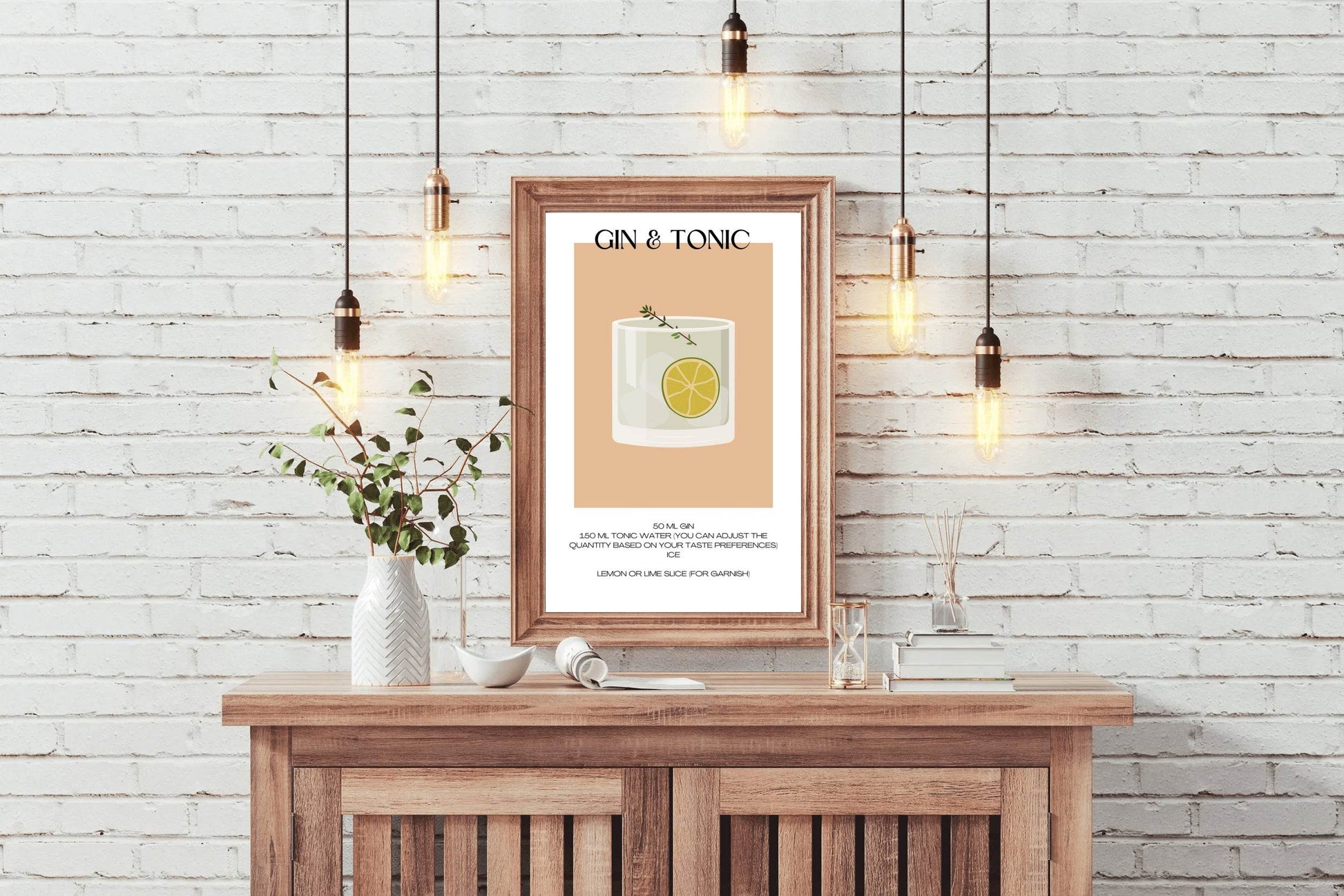 Gin And Tonic Cocktail With Lime Wall Art - beink online art store