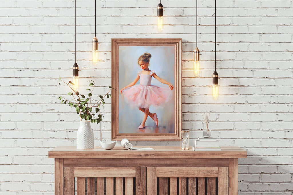 Painting of a Little Girl Dancing Wall Art - beink online art store