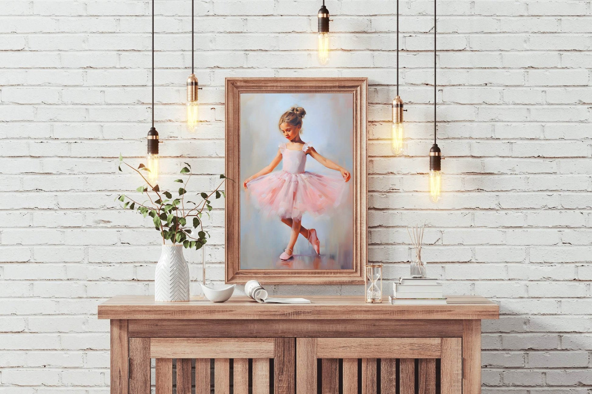 Painting of a Little Girl Dancing Wall Art - beink online art store