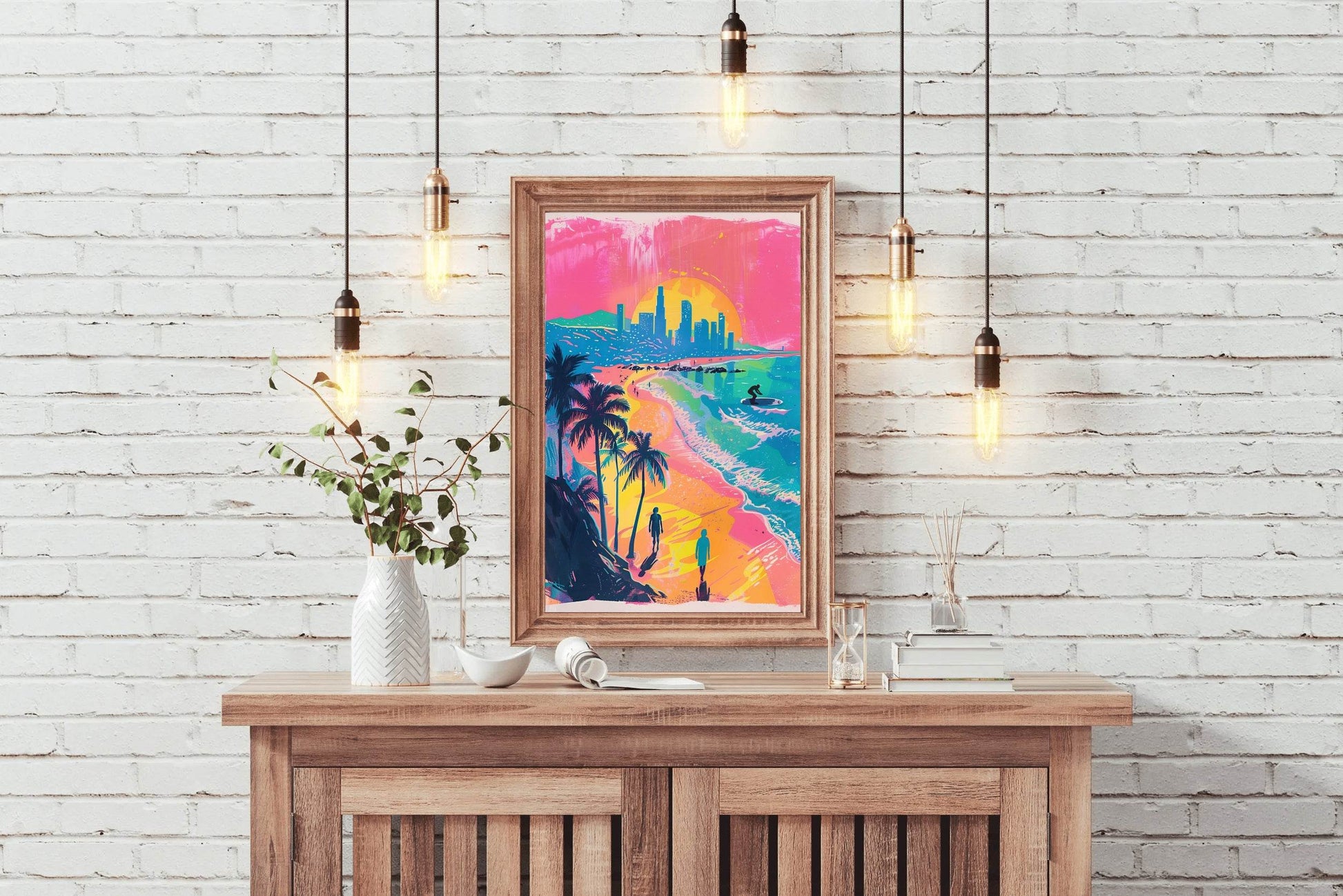 Watercolor Painting of Coastal Trees Wall Art - beink online art store
