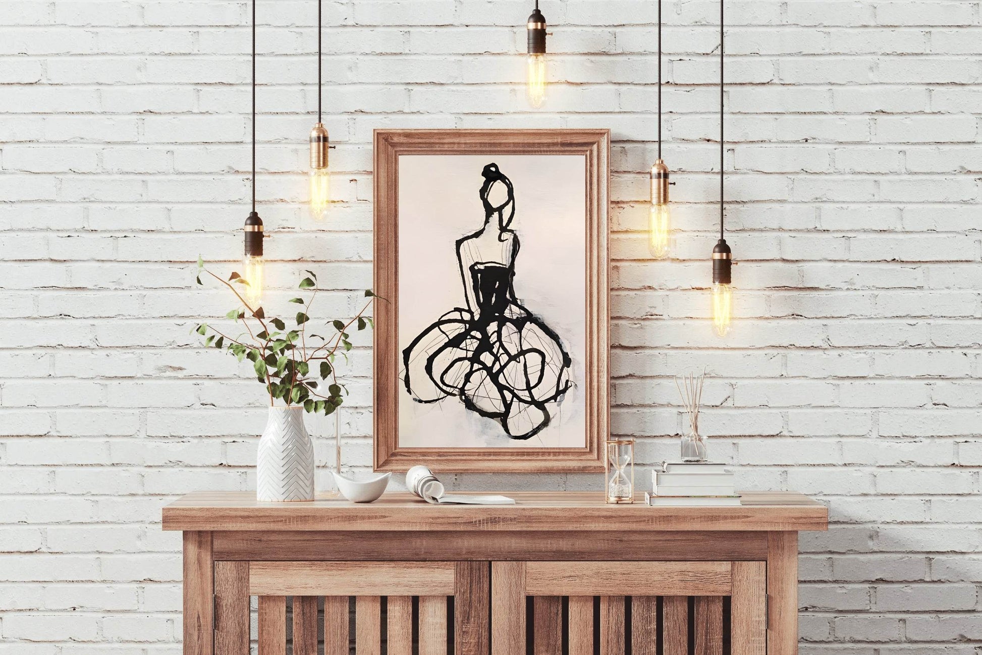 Watercolor Bridal Illustration Modern Wall Art - beink online art store