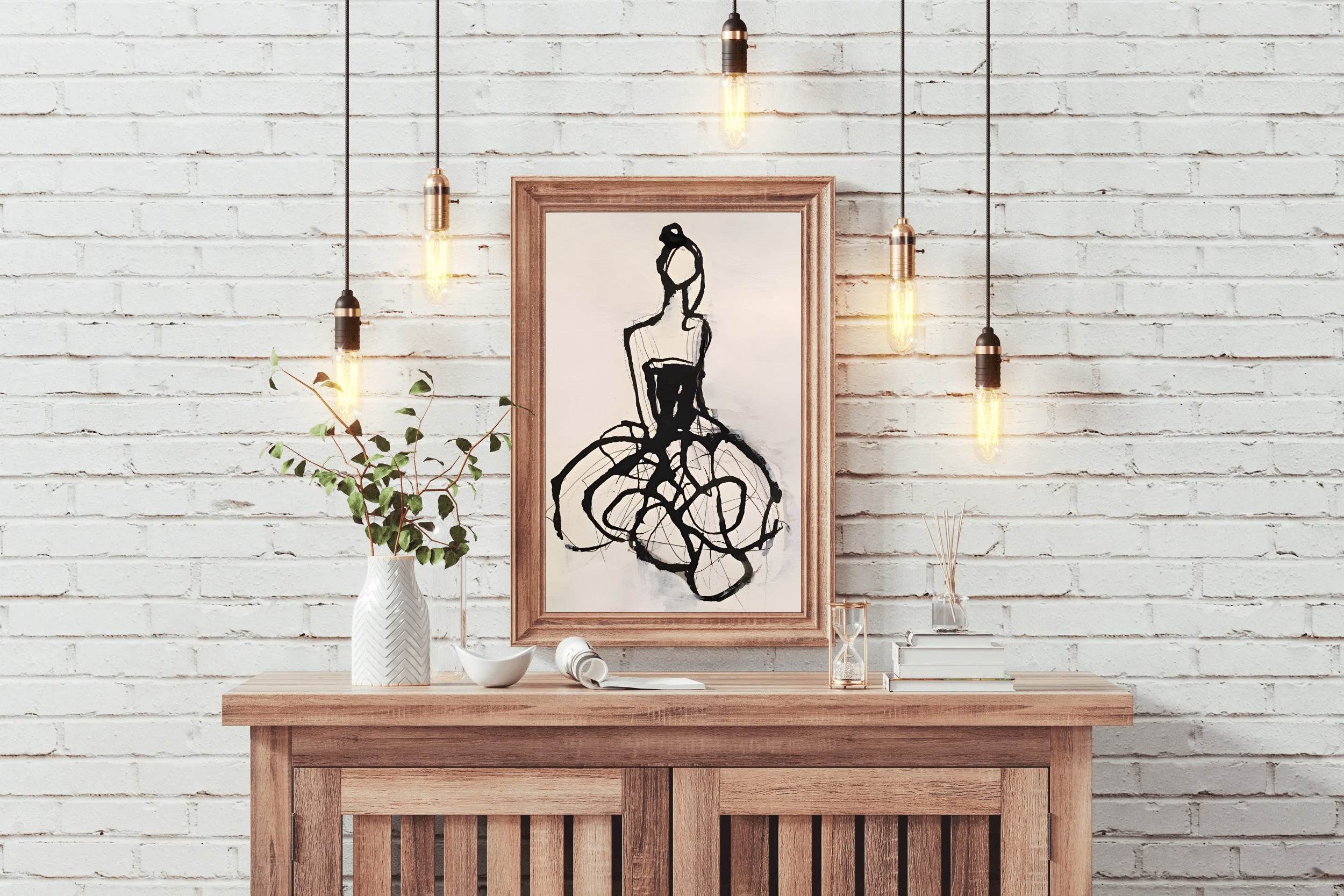 Watercolor Bridal Illustration Modern Wall Art - beink online art store