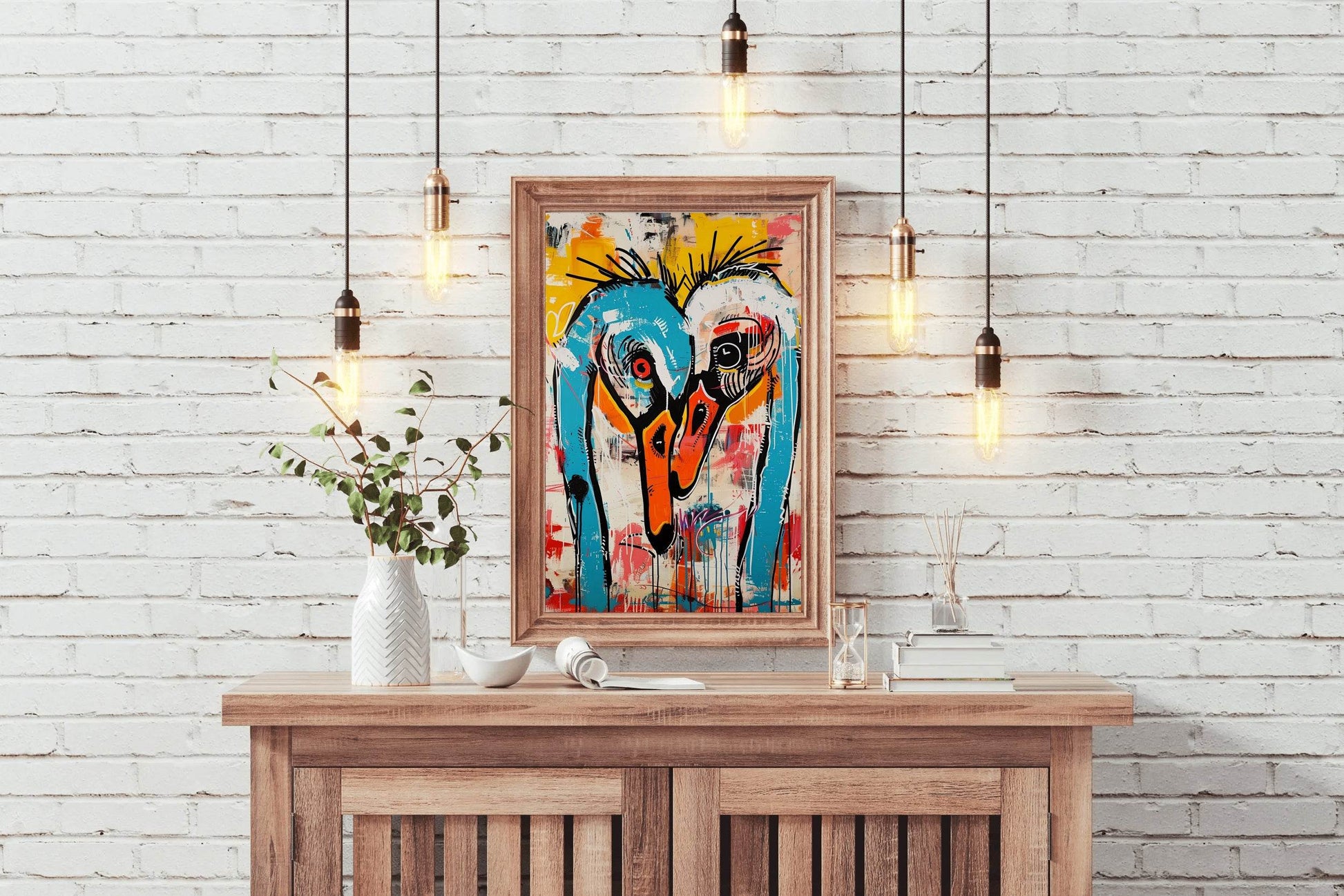 Color Painting of Pair of Swan - beink online art store