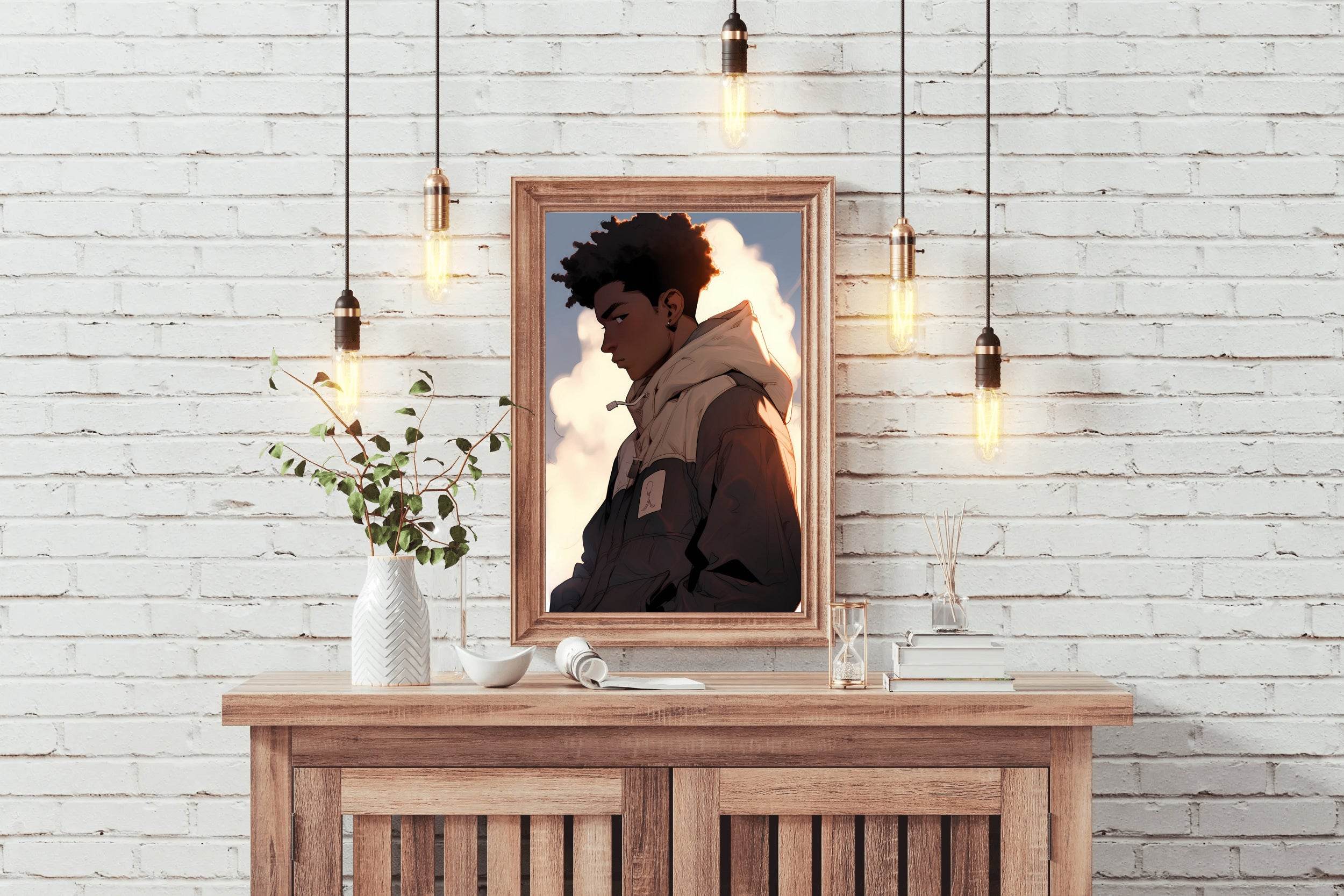 Anime Style Man Portrait Wall Art - beink online art store