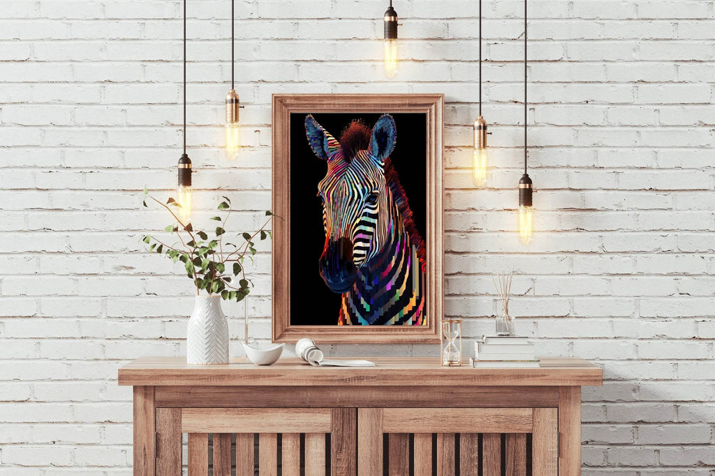 Painting of Zebra Face Animal Wall Art - beink online art store