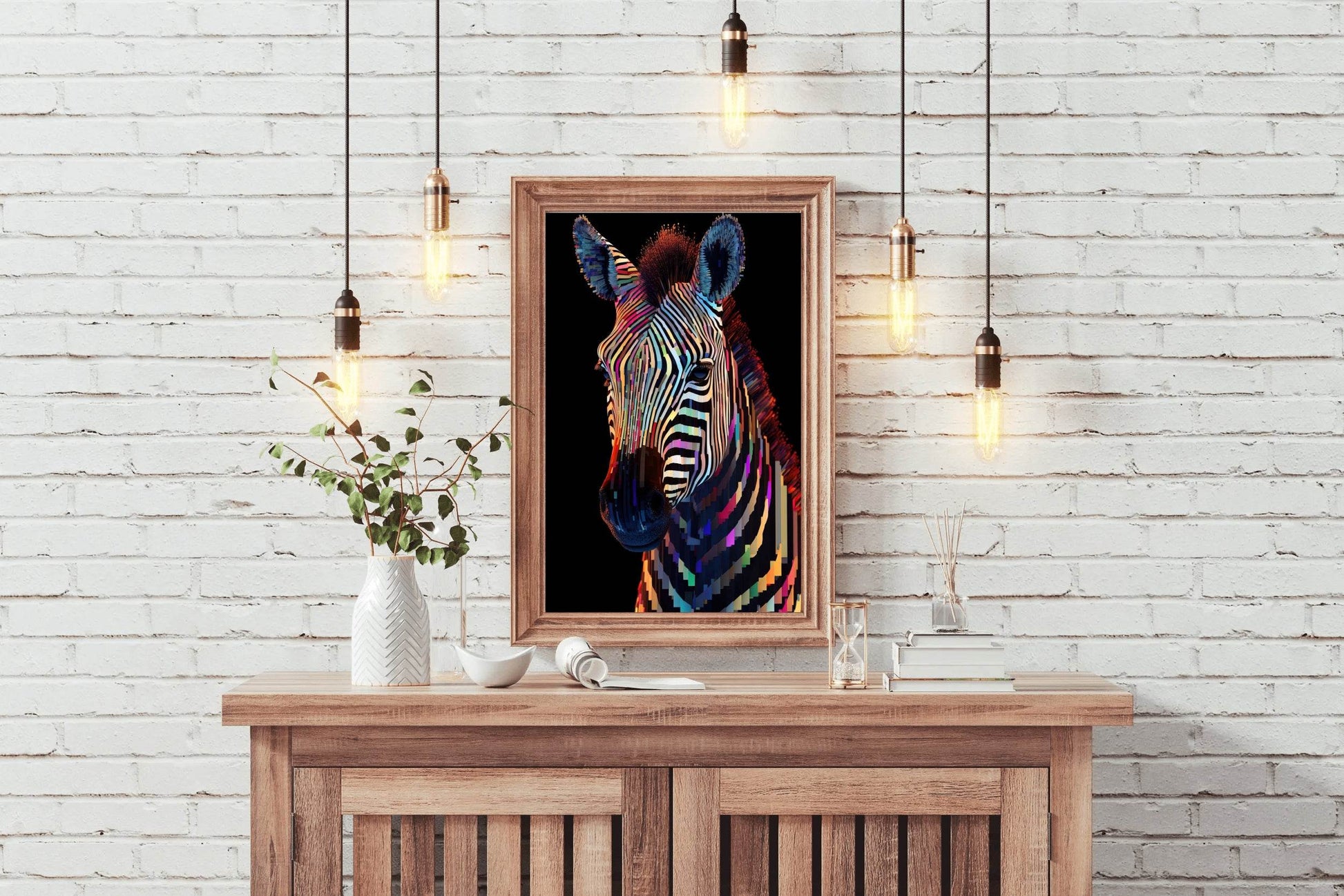 Painting of Zebra Face Animal Wall Art - beink online art store
