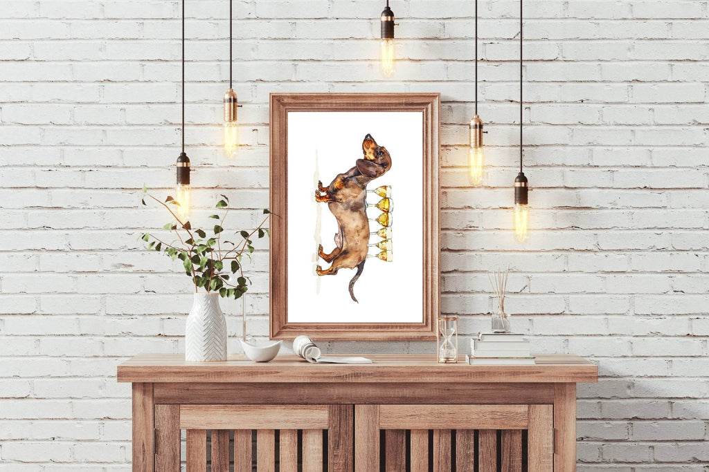 Dog Design Wine Table Wall Art - beink online art store