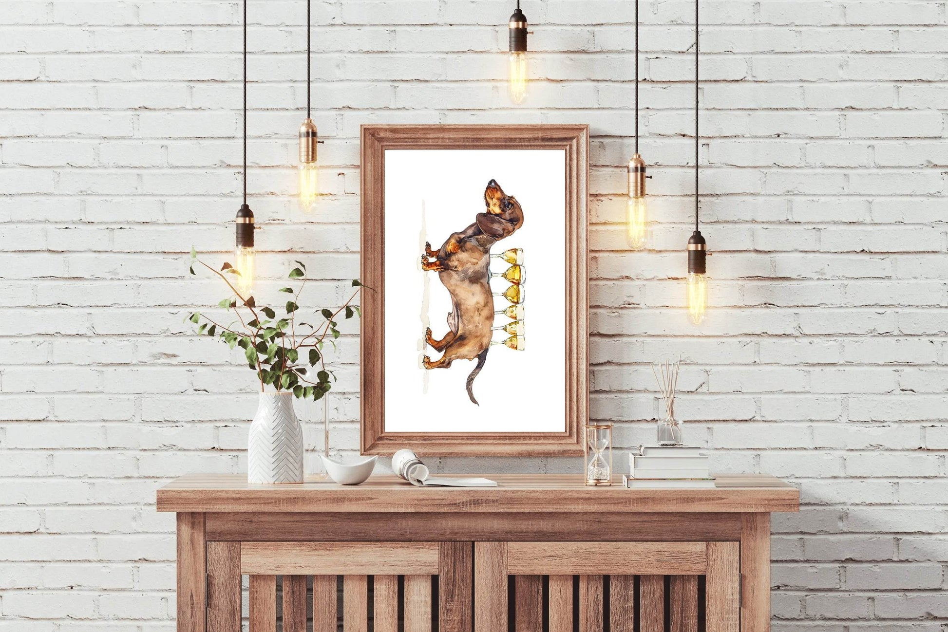 Dog Design Wine Table Wall Art - beink online art store