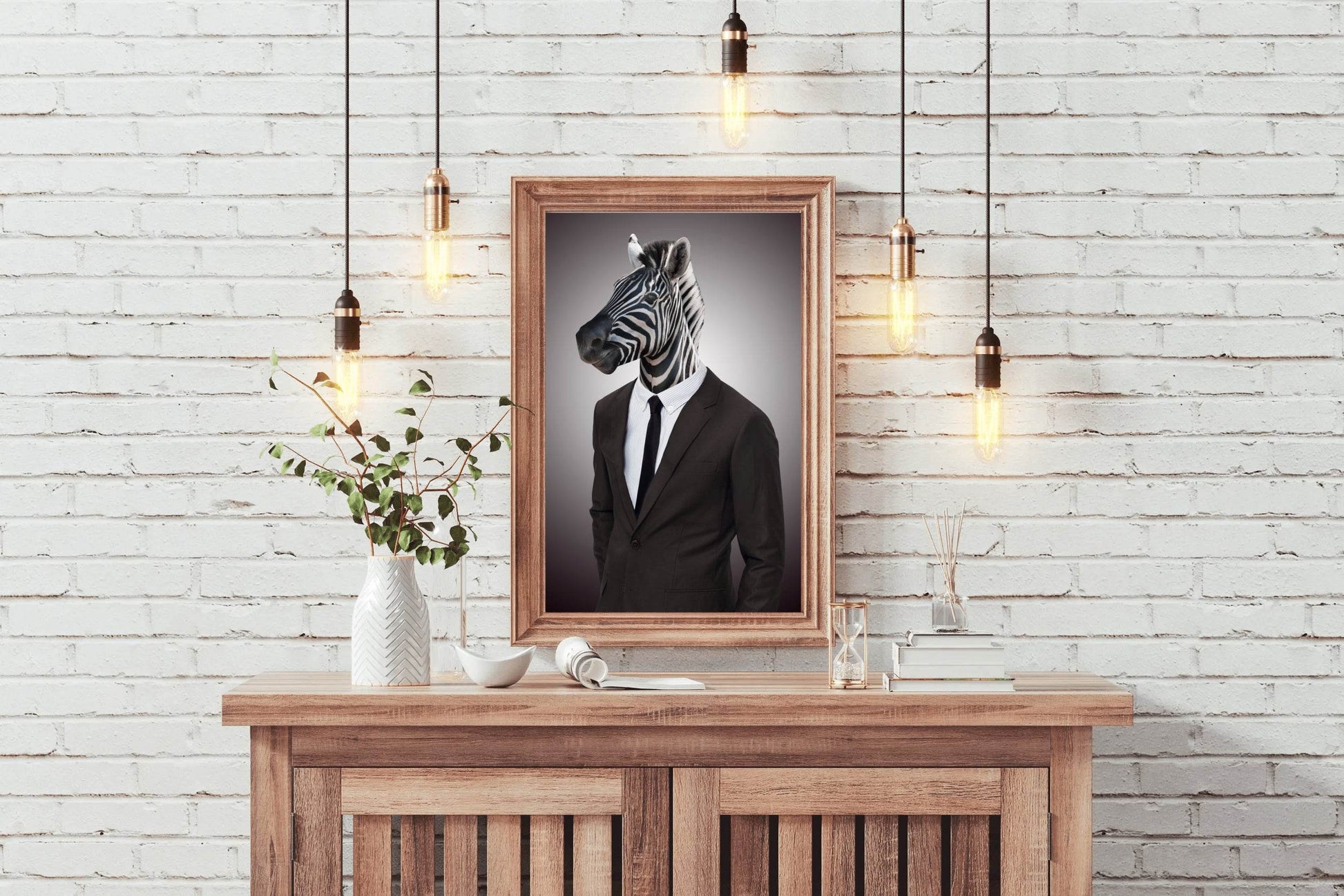 Wearing Suit Zebra Animal Wall Art - beink online art store