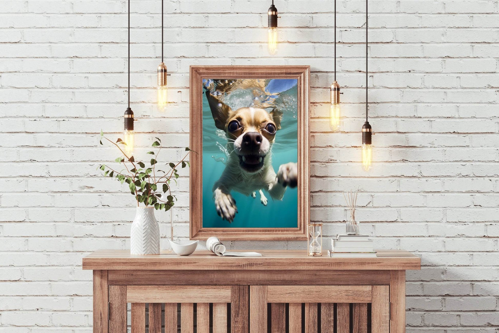 Underwater Chihuahua Dog Wall Art - beink online art store