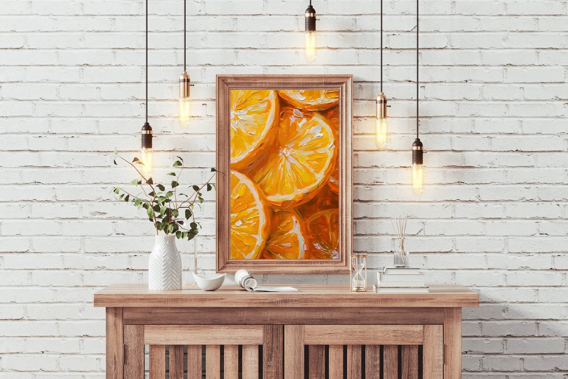 Vibrant Orange Wedges Wall Art - beink online art store