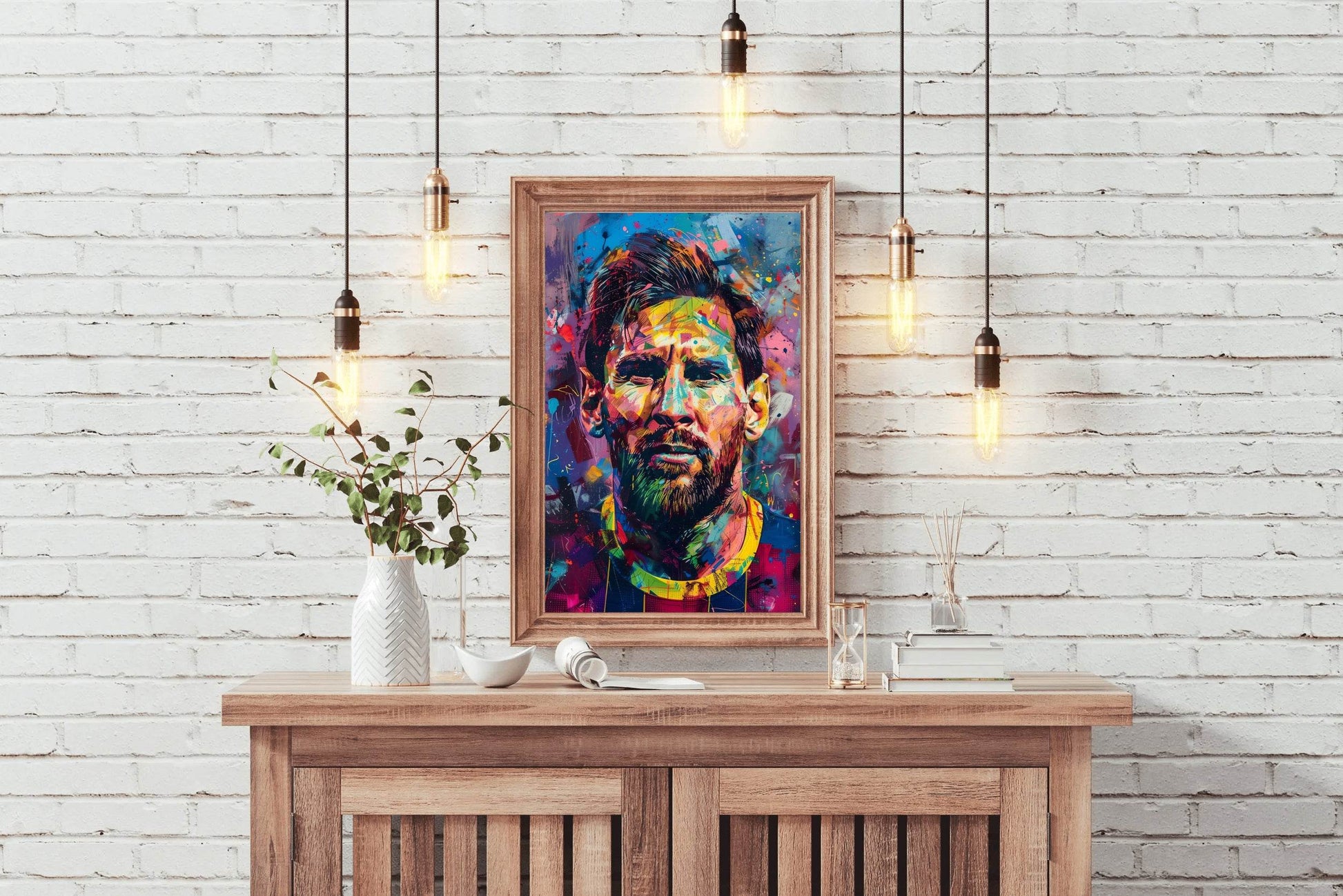 Lionel Messi Colorful watercolor painting Wall Art - beink online art store