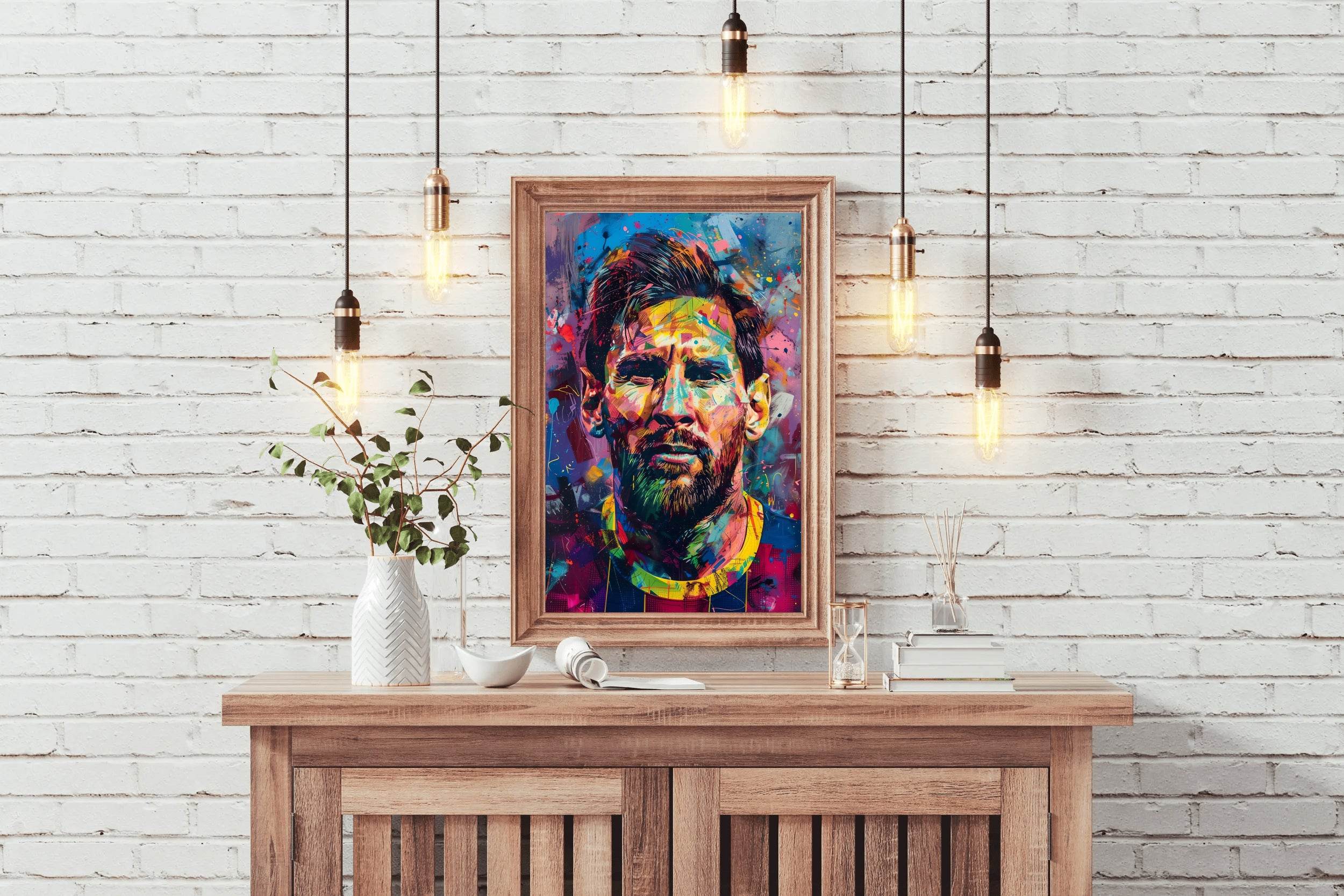 Lionel Messi Colorful watercolor painting Wall Art - beink online art store