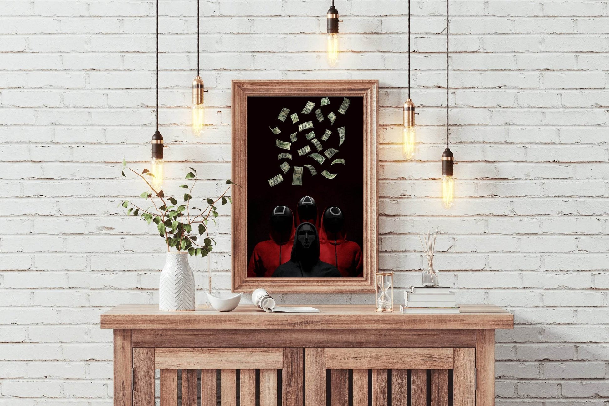 Falling Money - Squid Game Wall Art - beink online art store