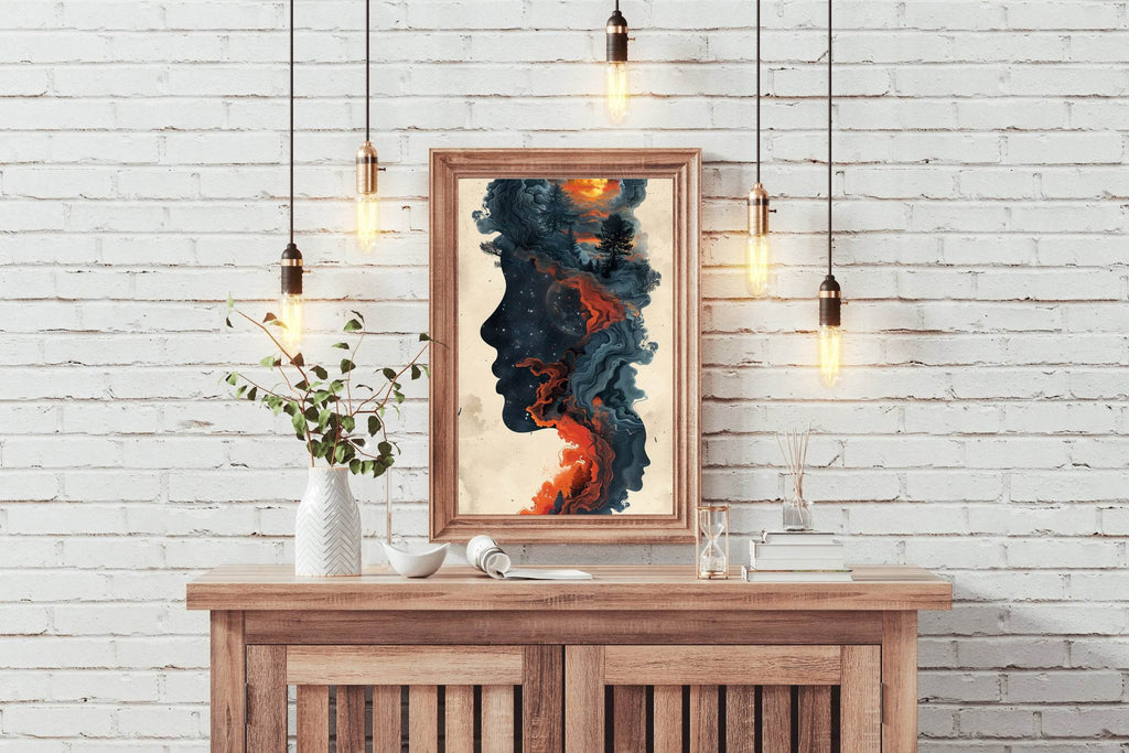 Smokey Watercolor Painting of a Women Face Digital Art - beink online art store