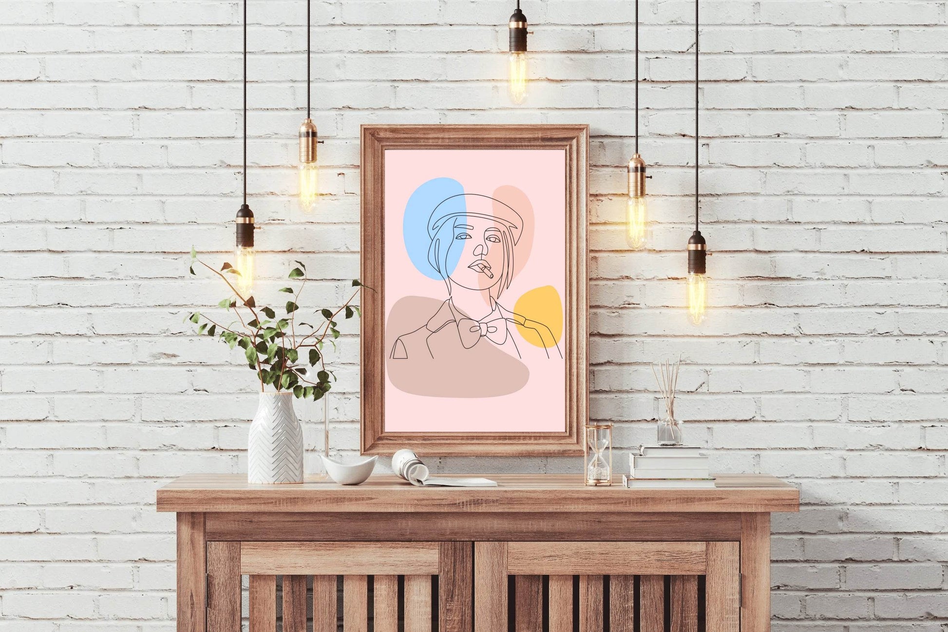 Smoking Girl With a Hat Wall Art - beink online art store