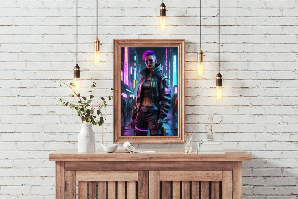 Anime Girl Cyberpunk - beink online art store