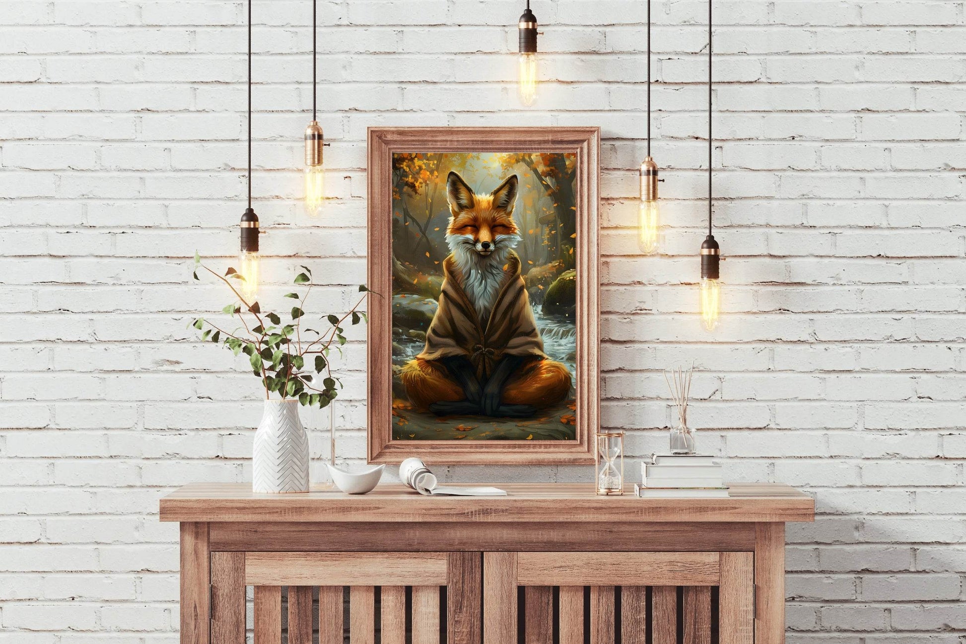 Watercolor Spiritual Fox Animal Wall Art - beink online art store