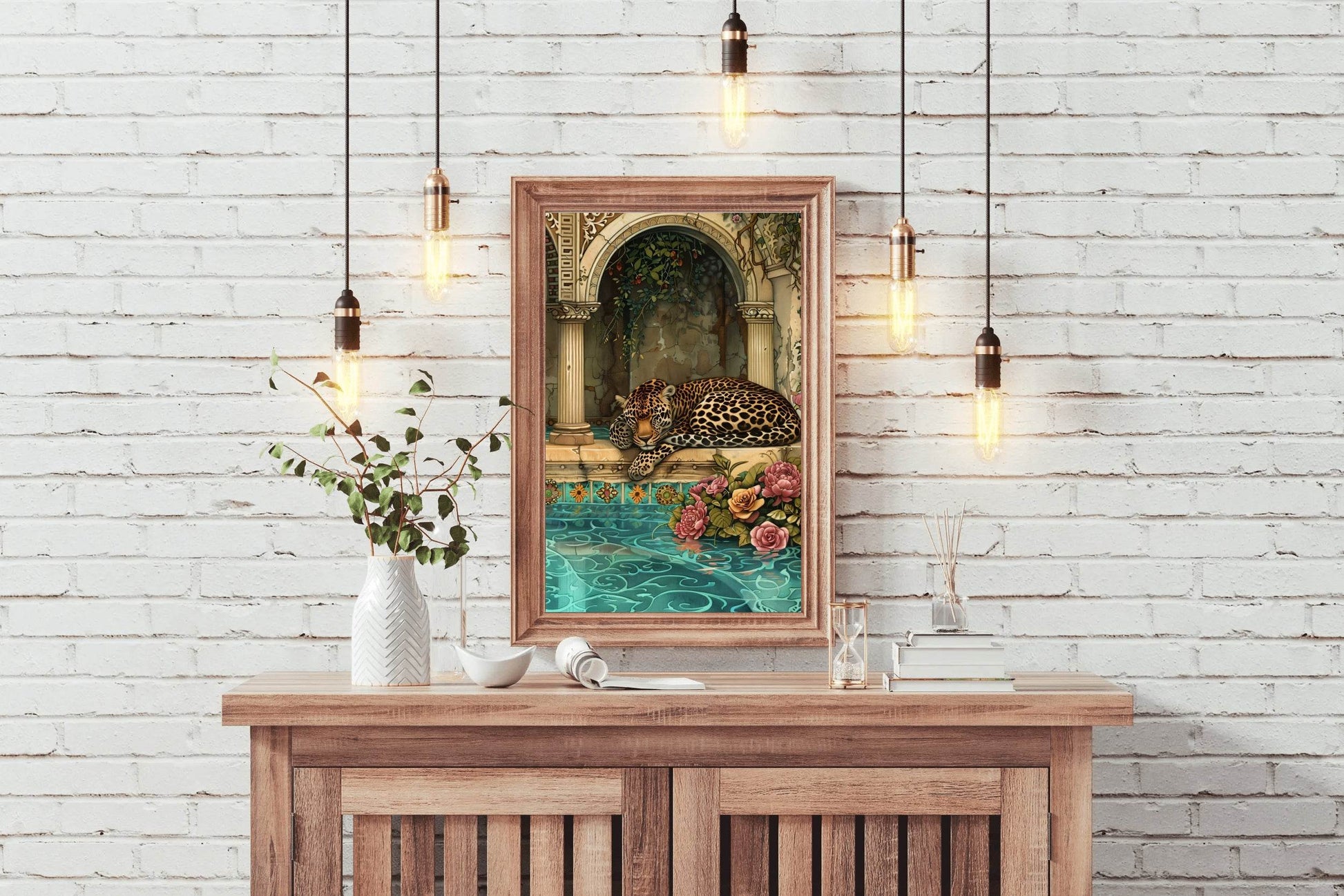 Tiger Sleeping Besides the Water Pool - beink online art store