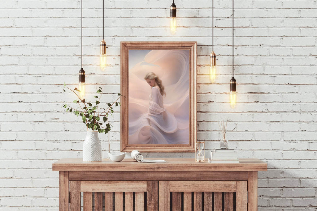 White Lace Silk Skirt And Shawl Wall Art - beink online art store