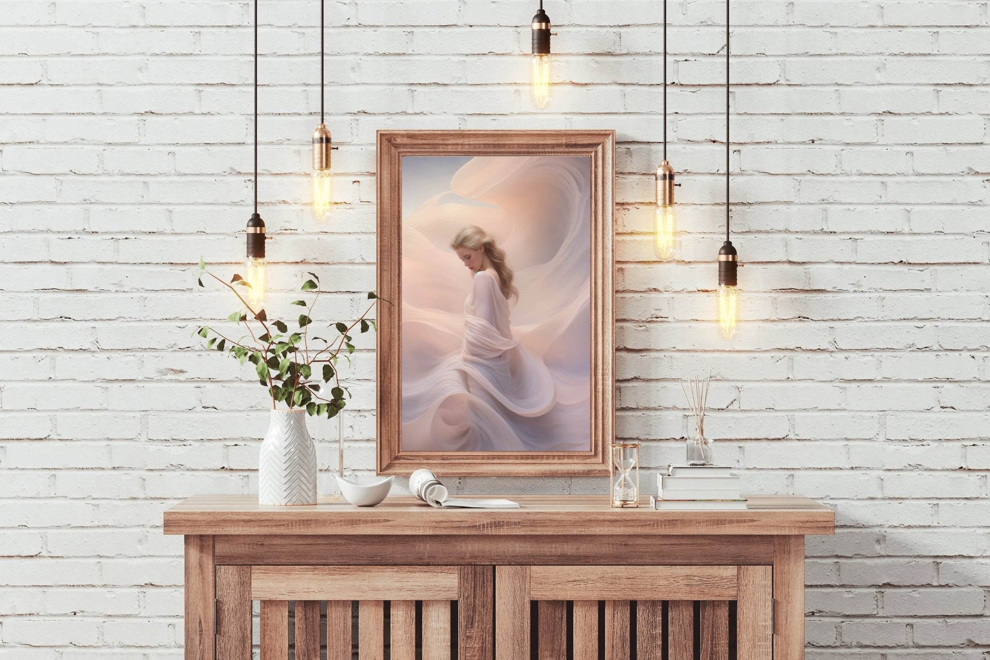 White Lace Silk Skirt And Shawl Wall Art - beink online art store