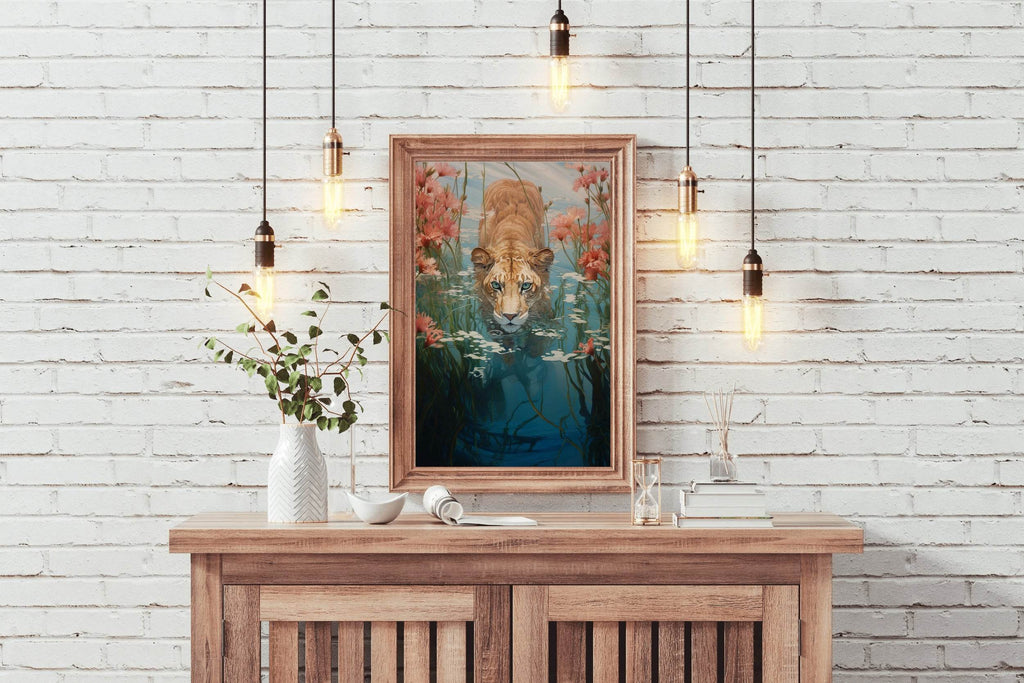 Digital Painting of Lion Wall Art - beink online art store
