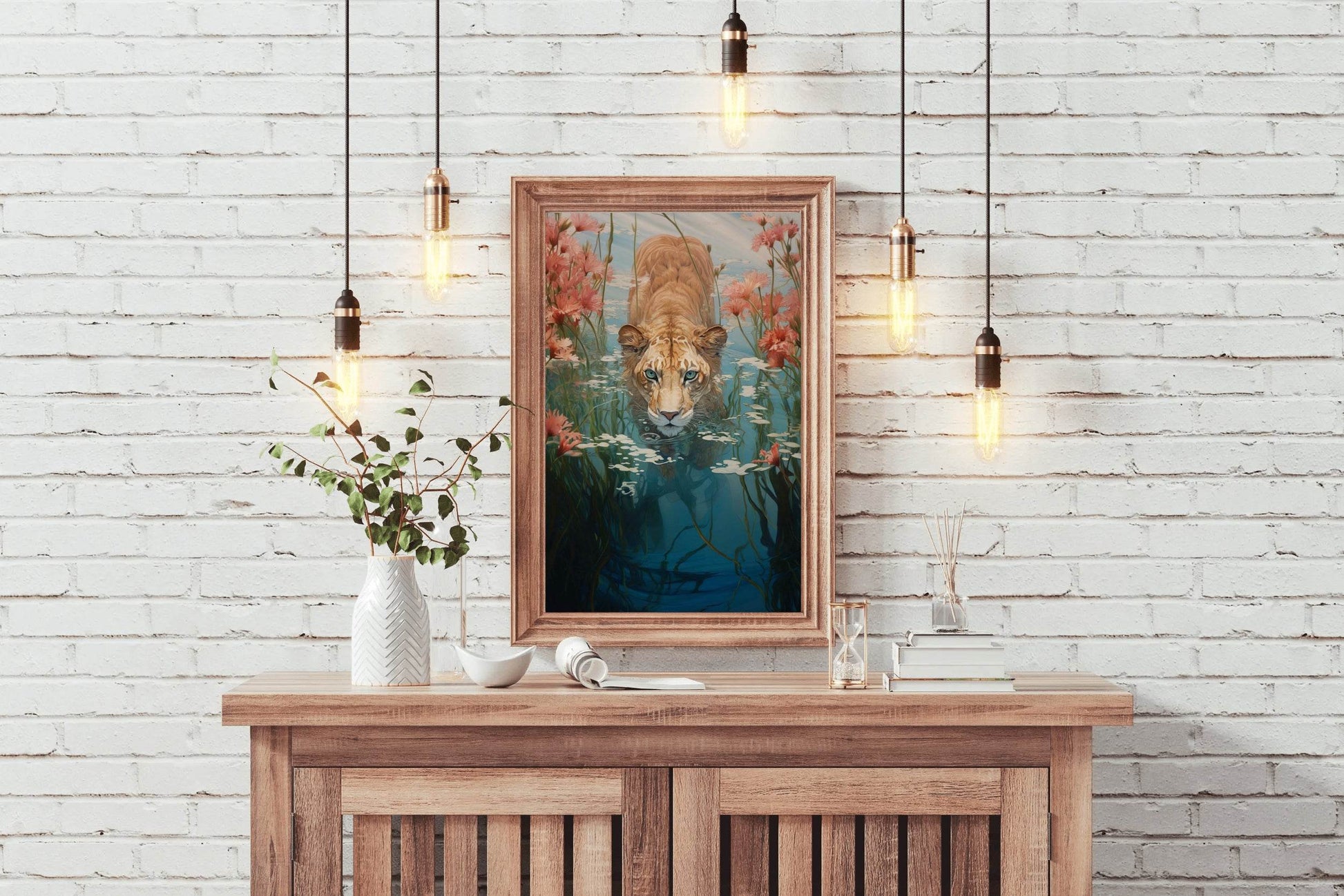 Digital Painting of Lion Wall Art - beink online art store