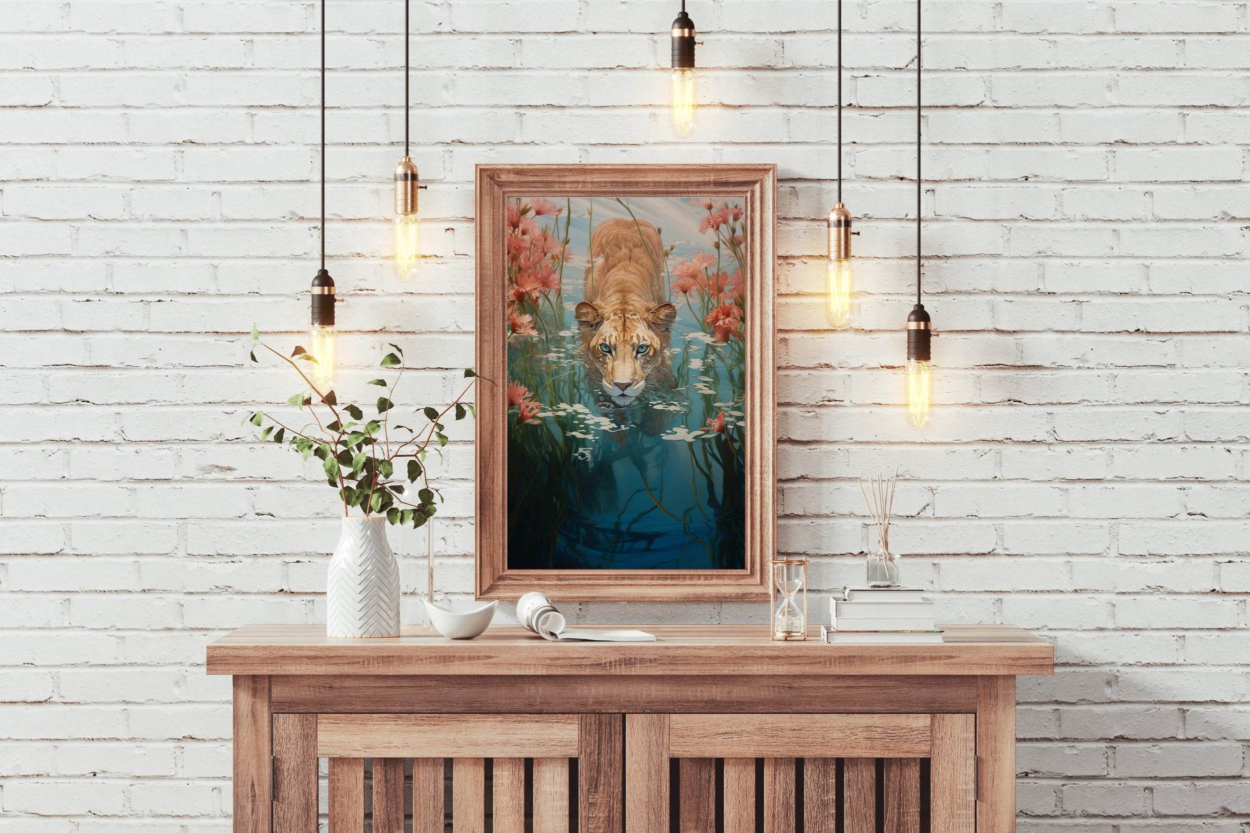 Digital Painting of Lion Wall Art - beink online art store