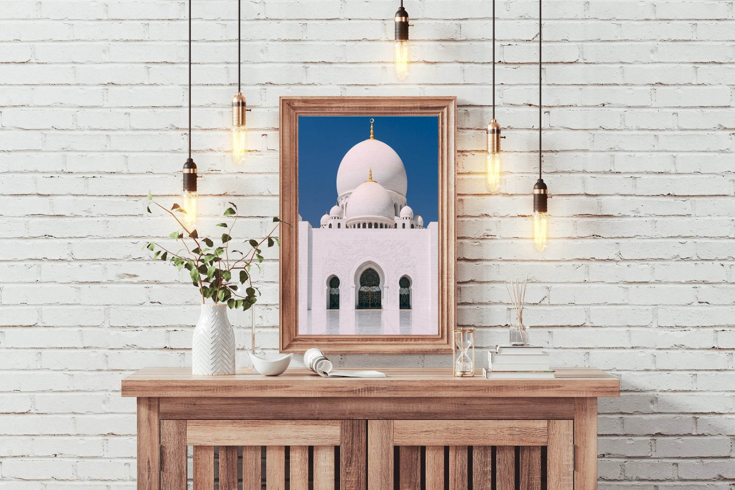 Pristine Mosque Against Blue Sky Wall Art - beink online art store