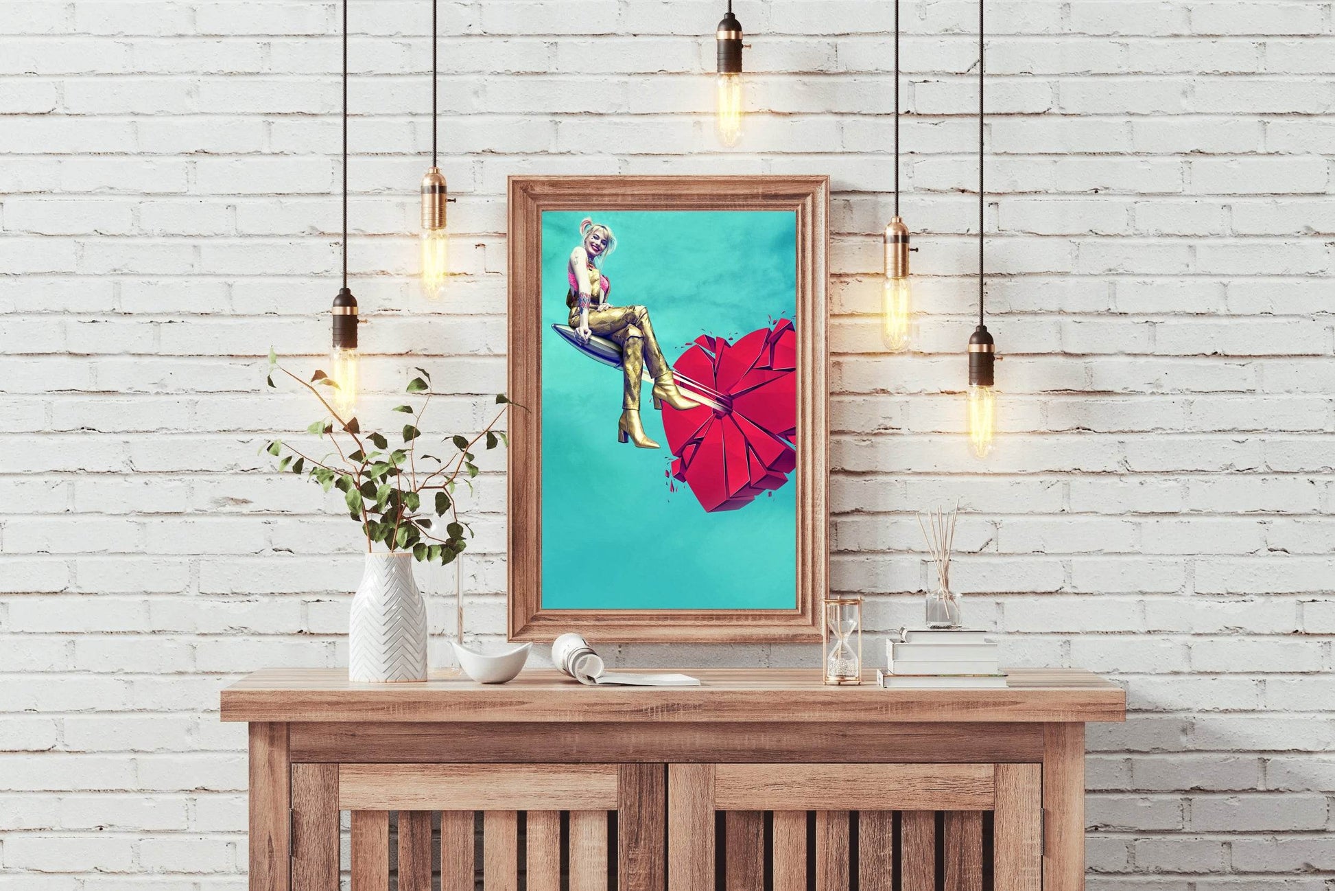 Harley Quinn A Broken Heart with Bullet Wall Art - beink online art store