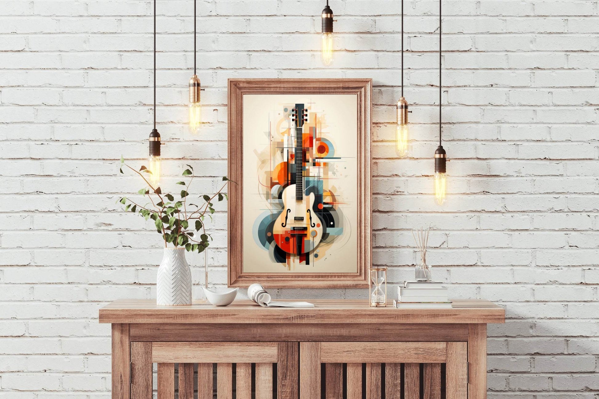 Guitar With Graphic Design Wall Art - beink online art store