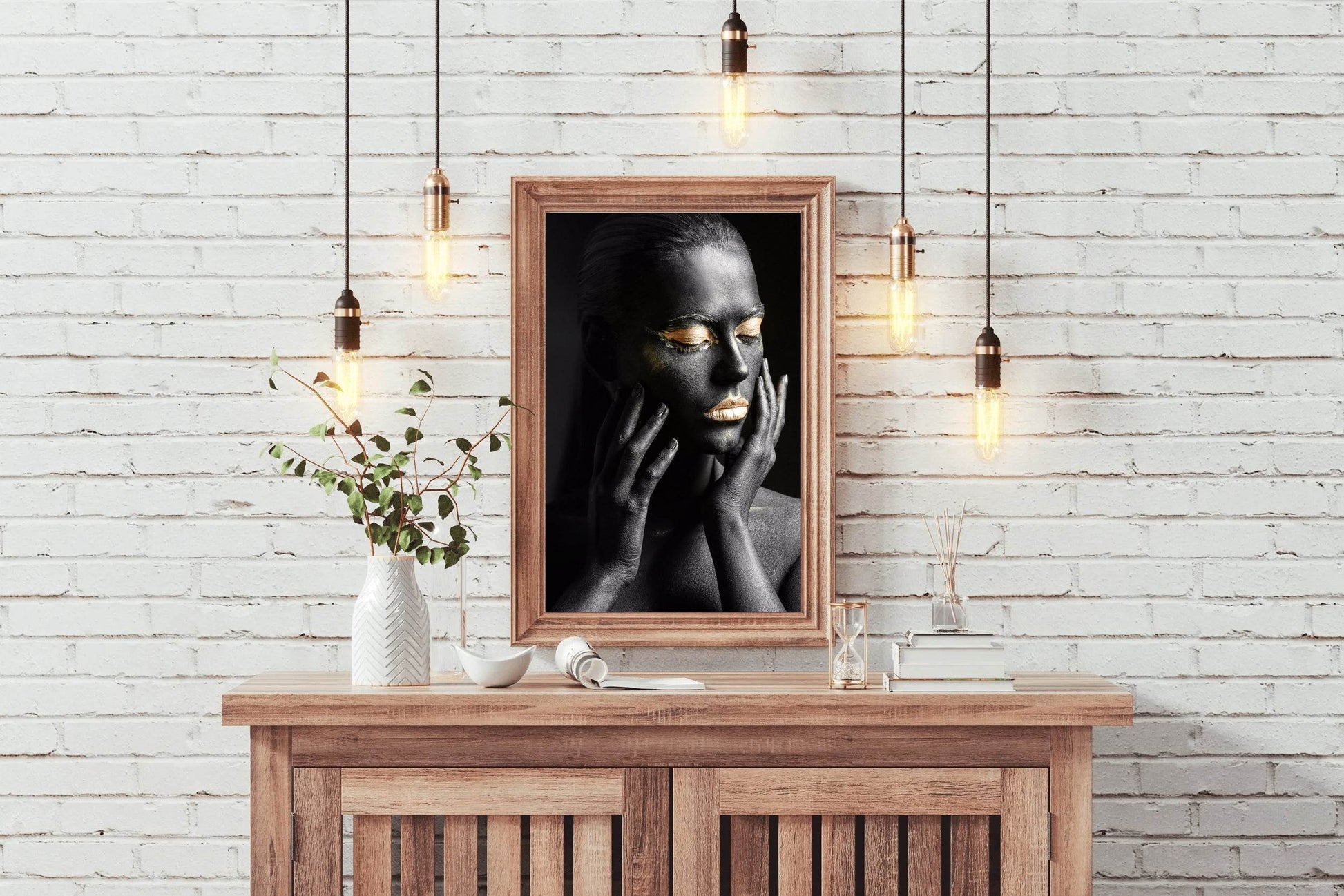 Black Face With Golden Eyes Wall Art - beink online art store