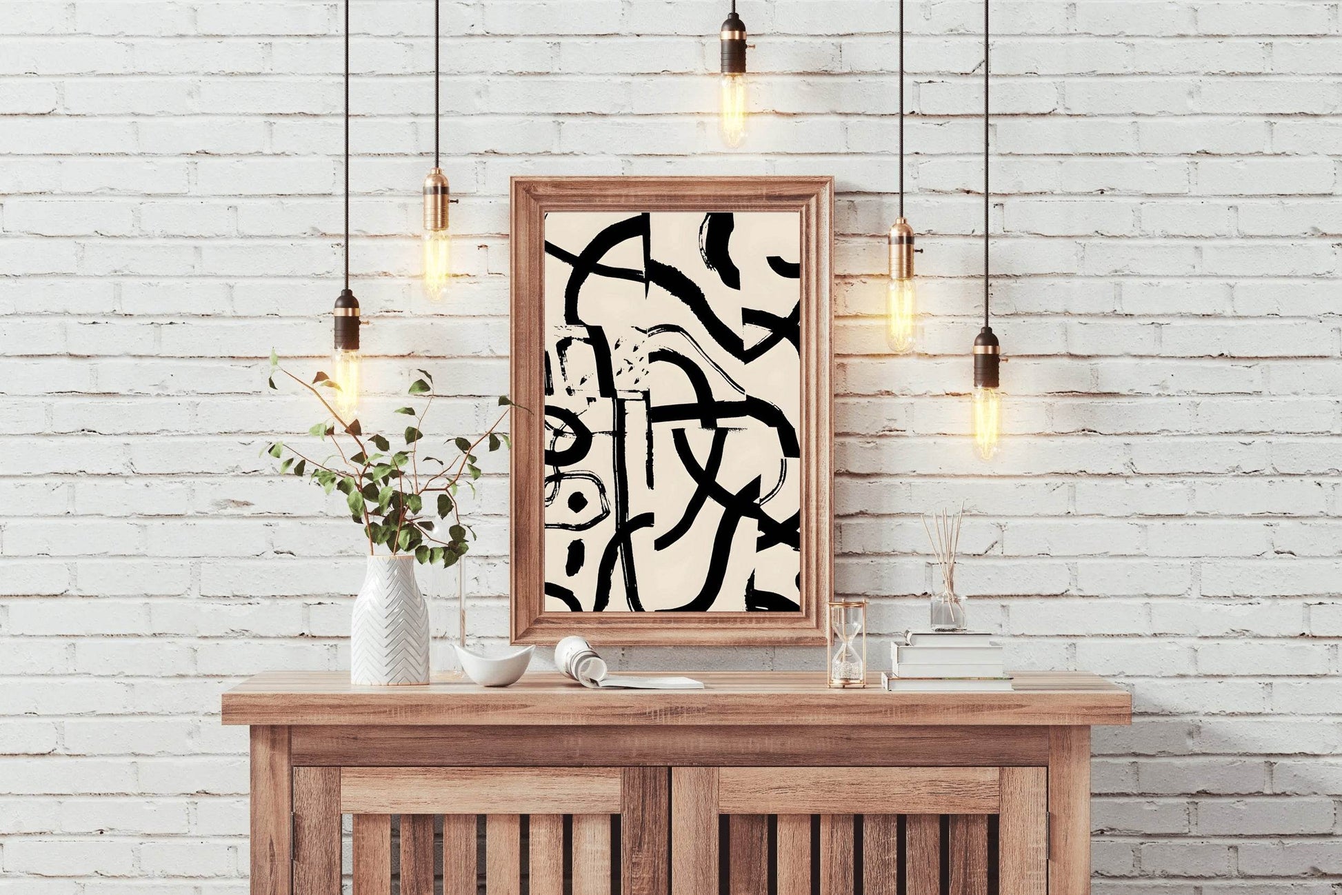 Black Ink Scribble Modern Wall Art - beink online art store