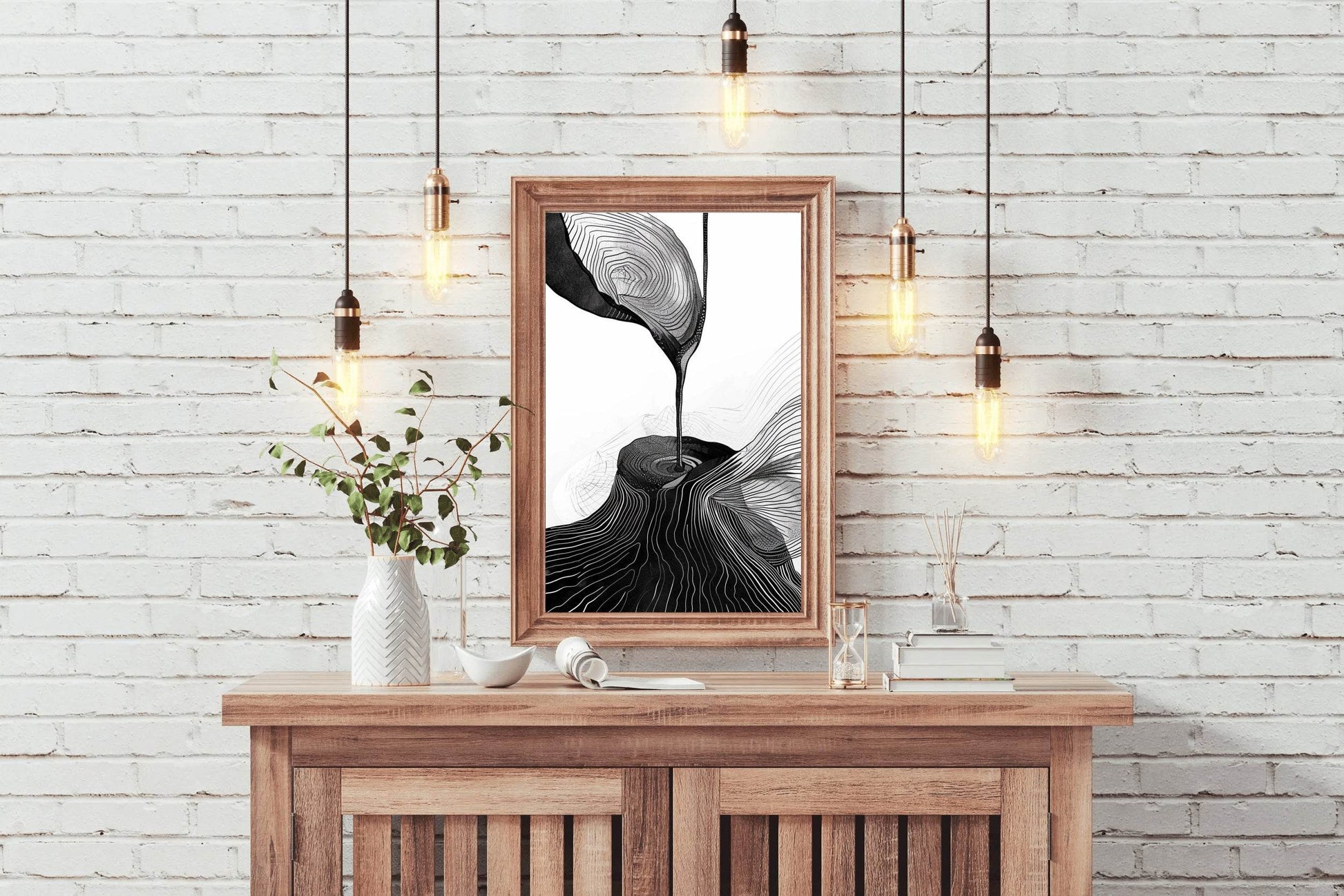 Cosmic Flow Ink Drawing Modern Wall Art - beink online art store