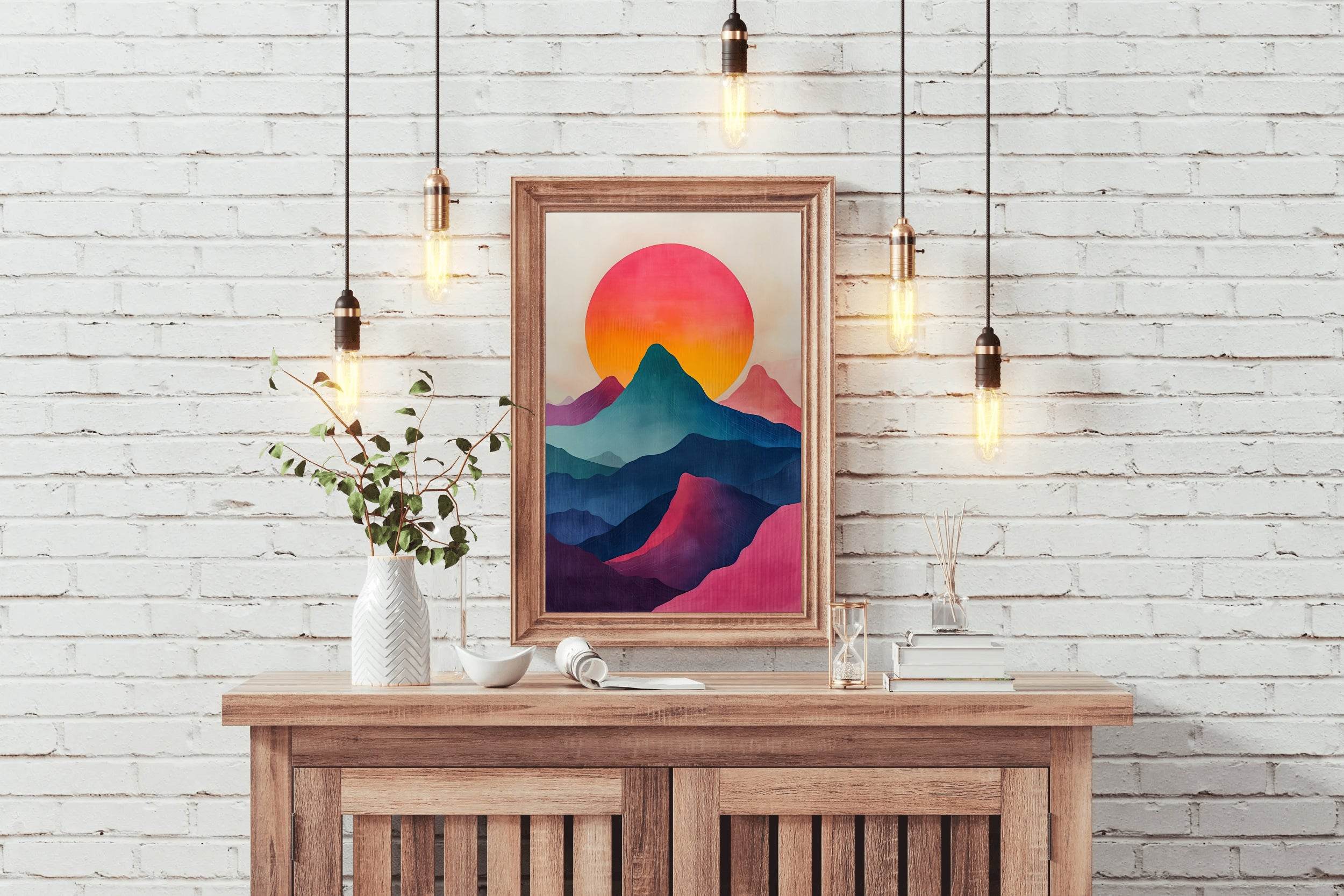 Oil Paint Rainbow Hills Modern Wall Art - beink online art store
