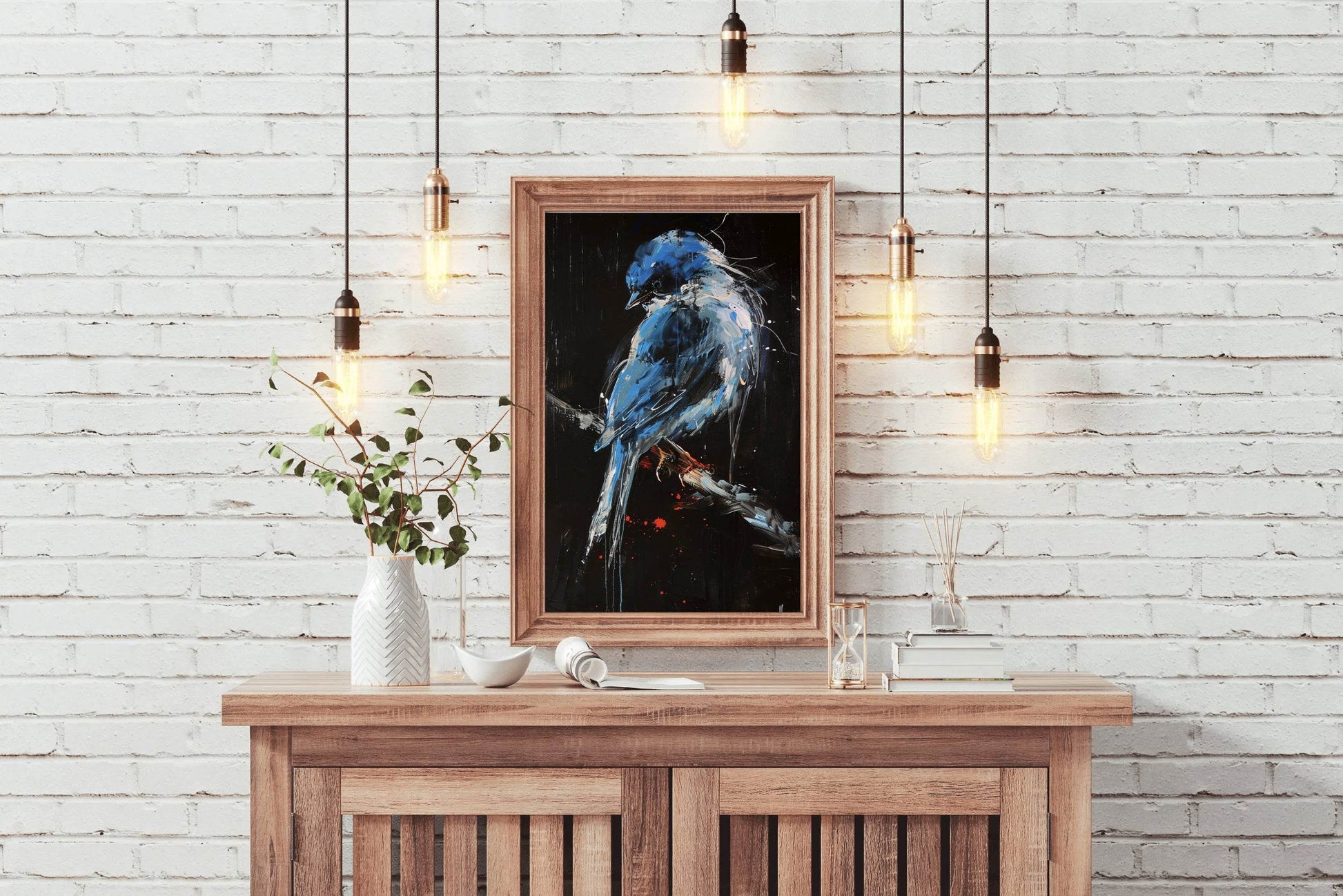 Watercolor Painting of Blue Bird - beink online art store