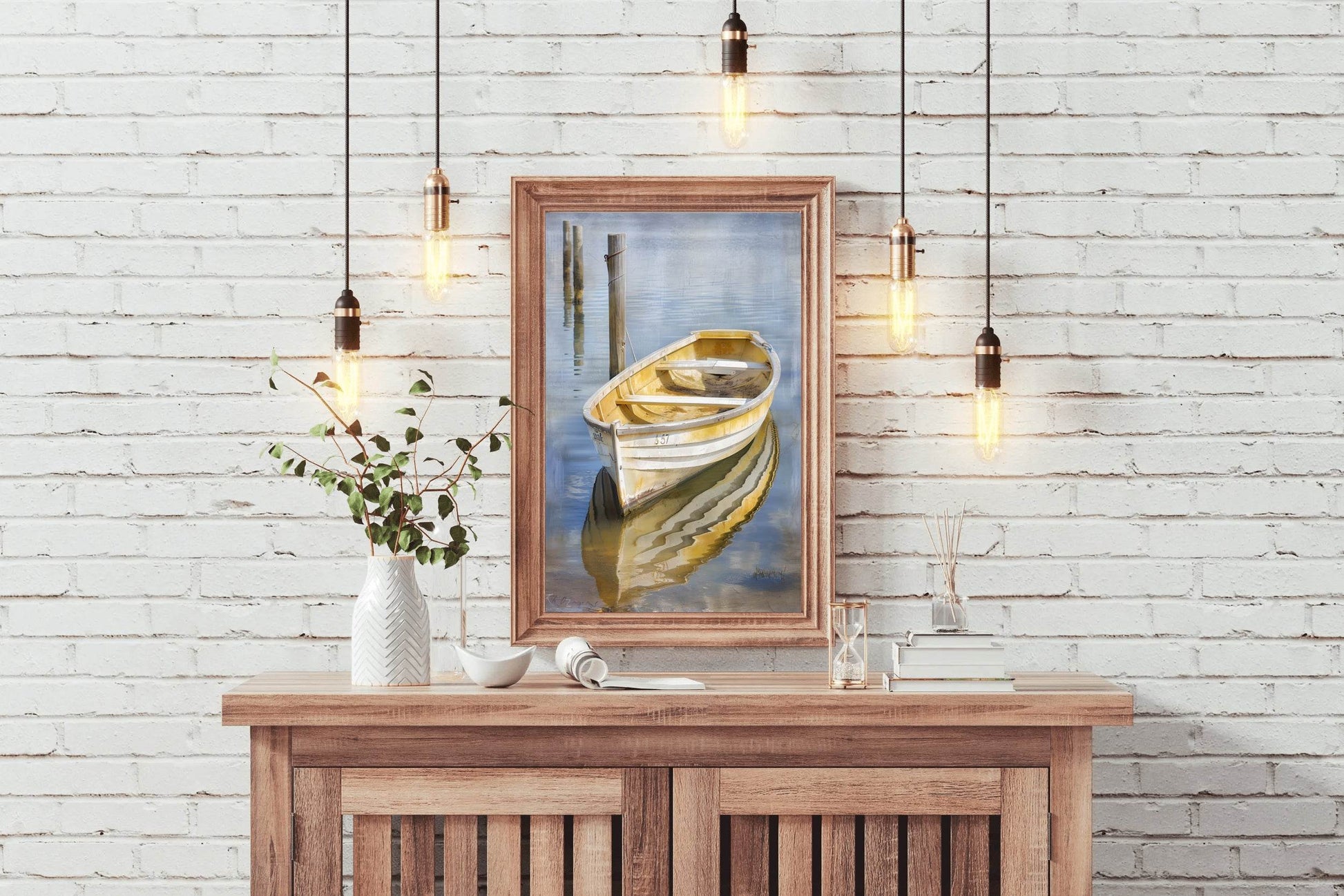 Small Wooden Boat Wall Art - beink online art store