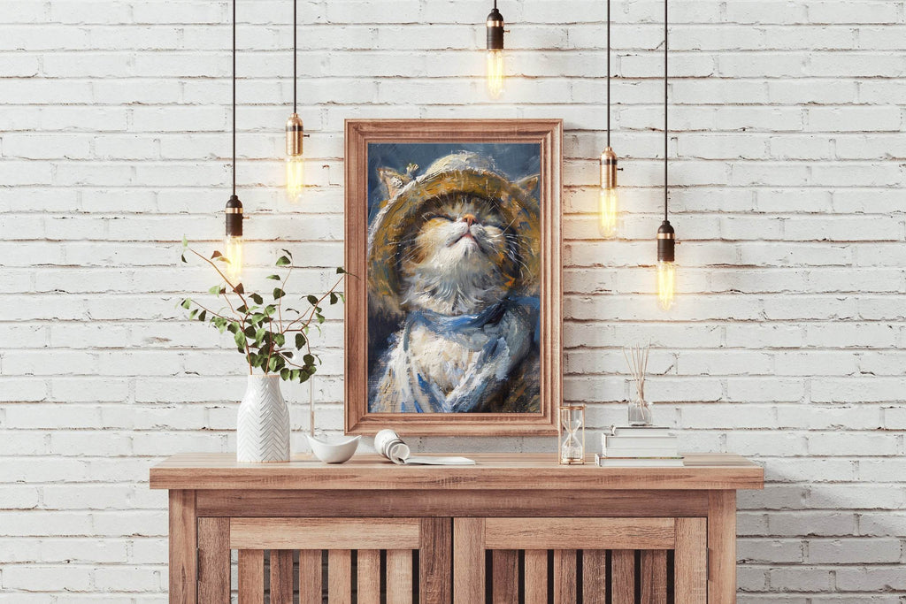 Hand Painted Portrait of Persian Cat Wall Art - beink online art store