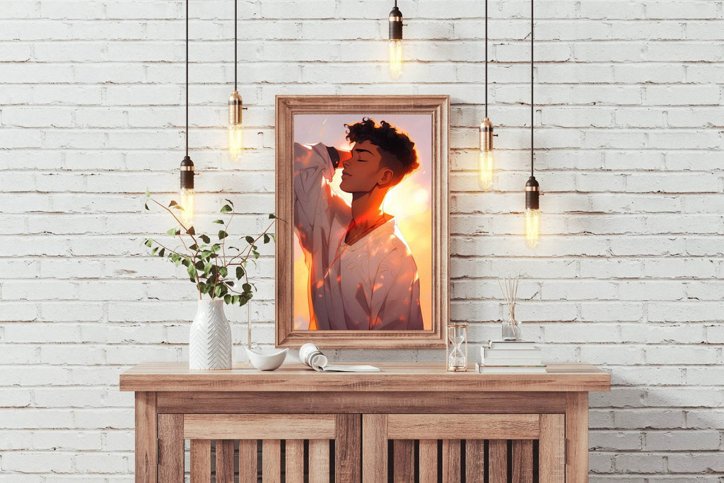 Anime Style Man Portrait Anime Wall Art - beink online art store