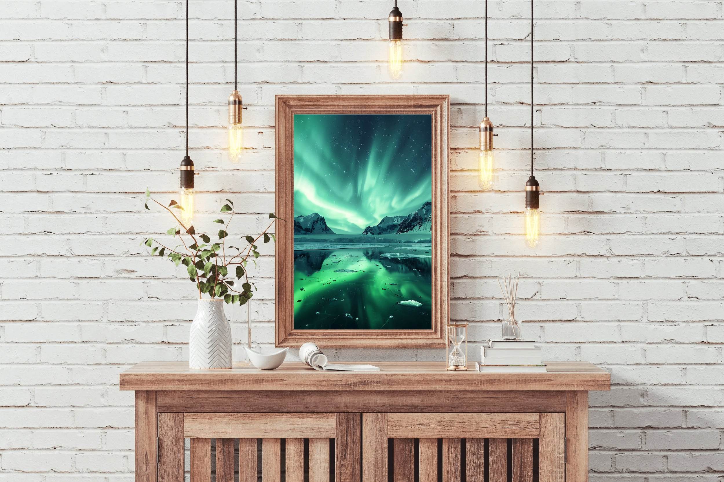 Master Flame Northern Lights Aesthetic Wall Art - beink online art store