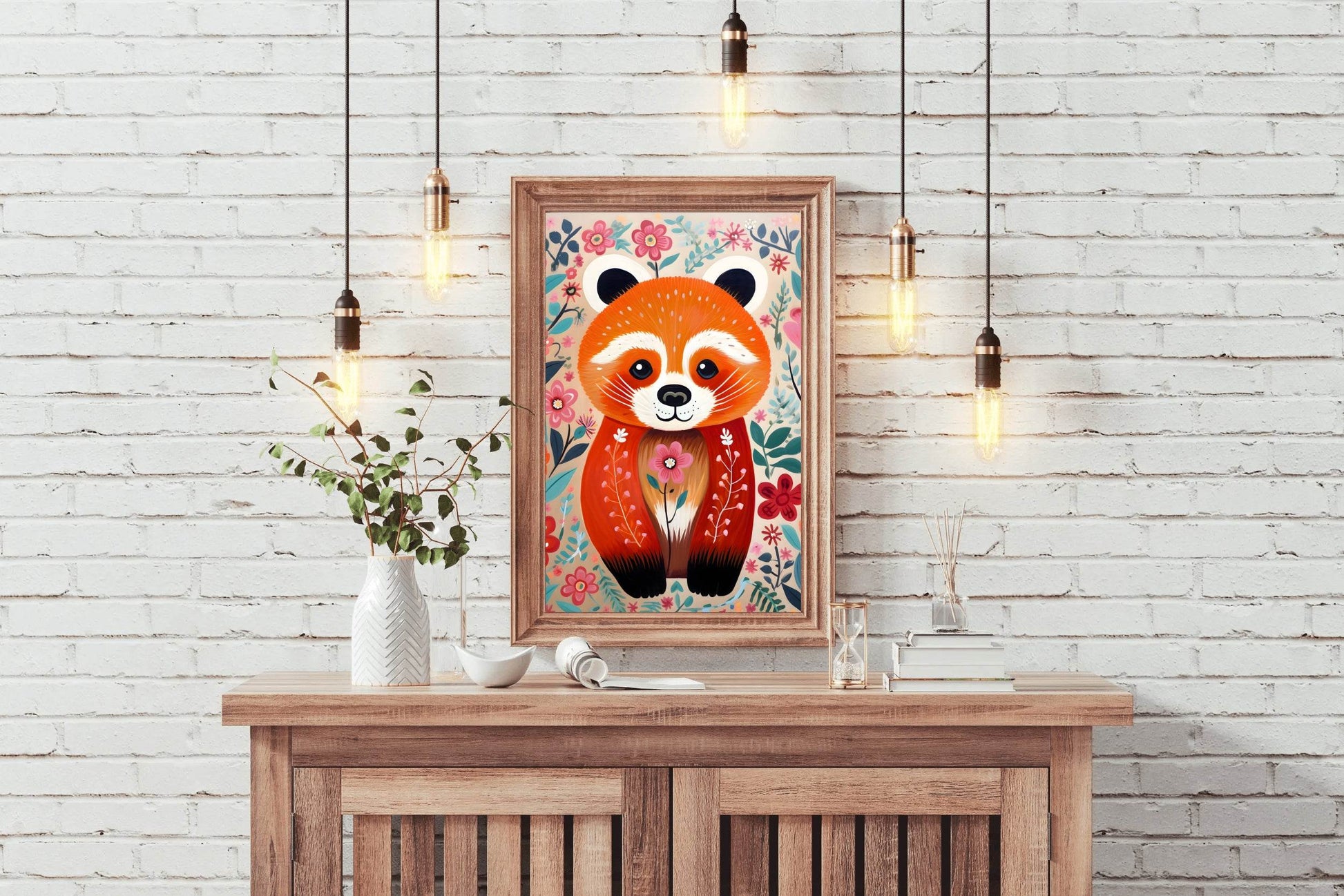 Cartoonish Red Panda Wall Art - beink online art store