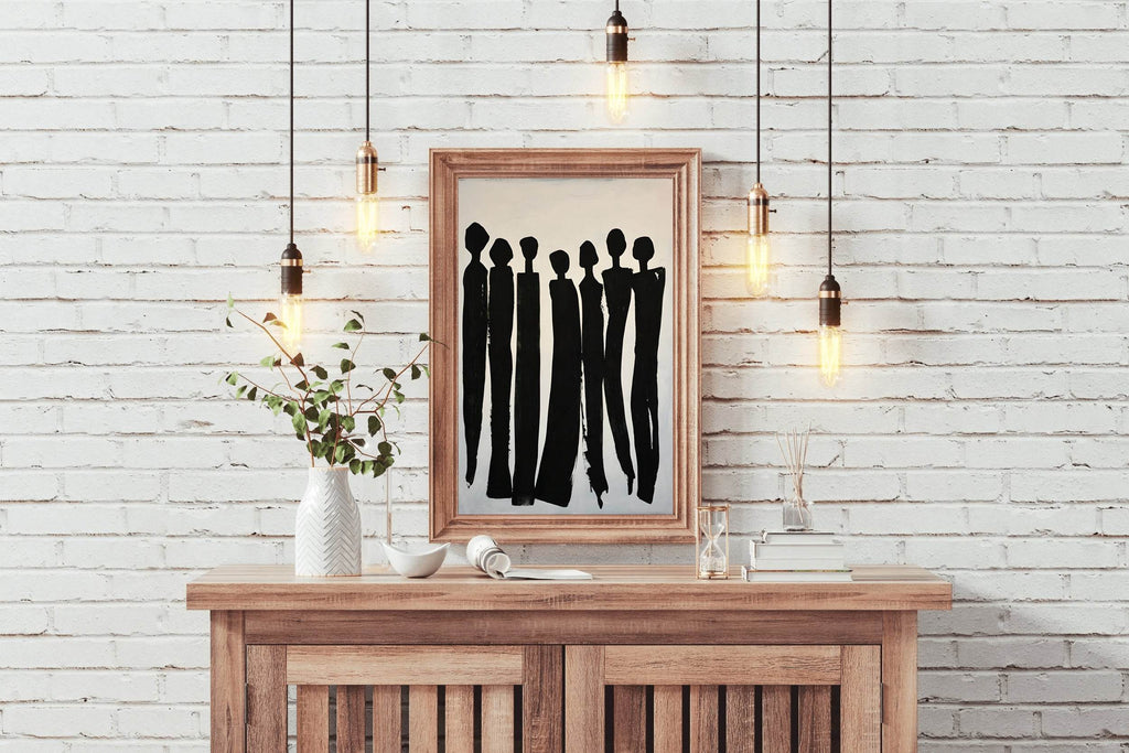 Black and White Silhouettes of People Wall Art - beink online art store