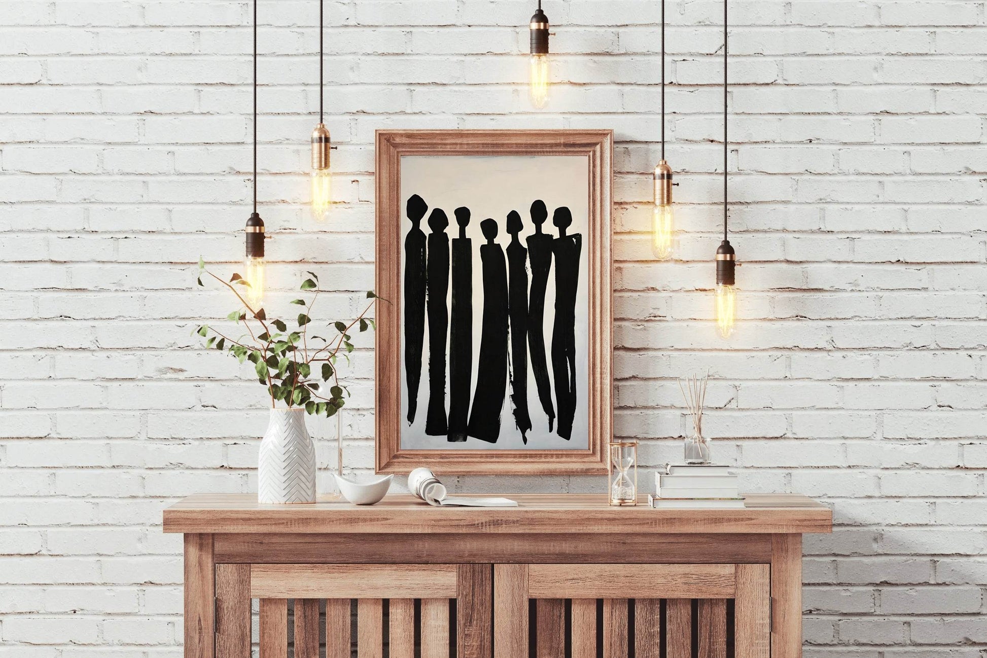 Black and White Silhouettes of People Wall Art - beink online art store
