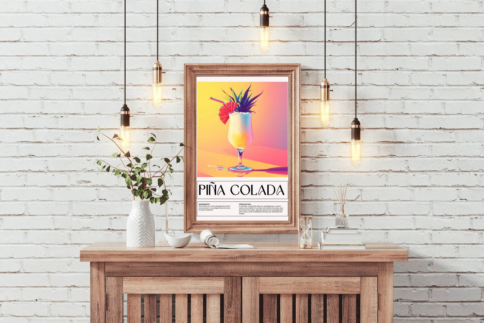 Pina Colada Cocktail Wall Art - beink online art store
