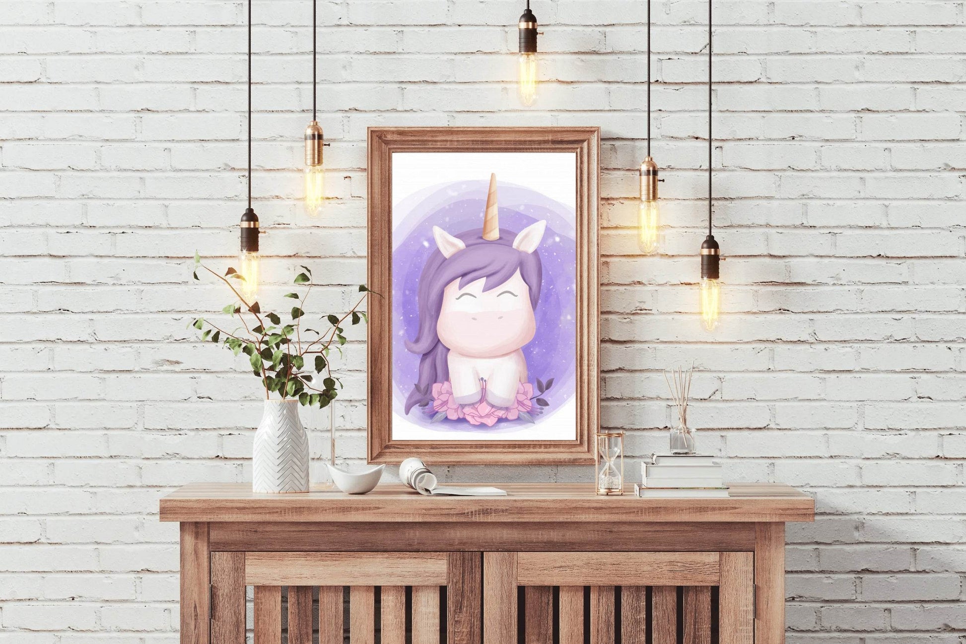 Watercolor Baby Unicorn Sweet Portrait - beink online art store