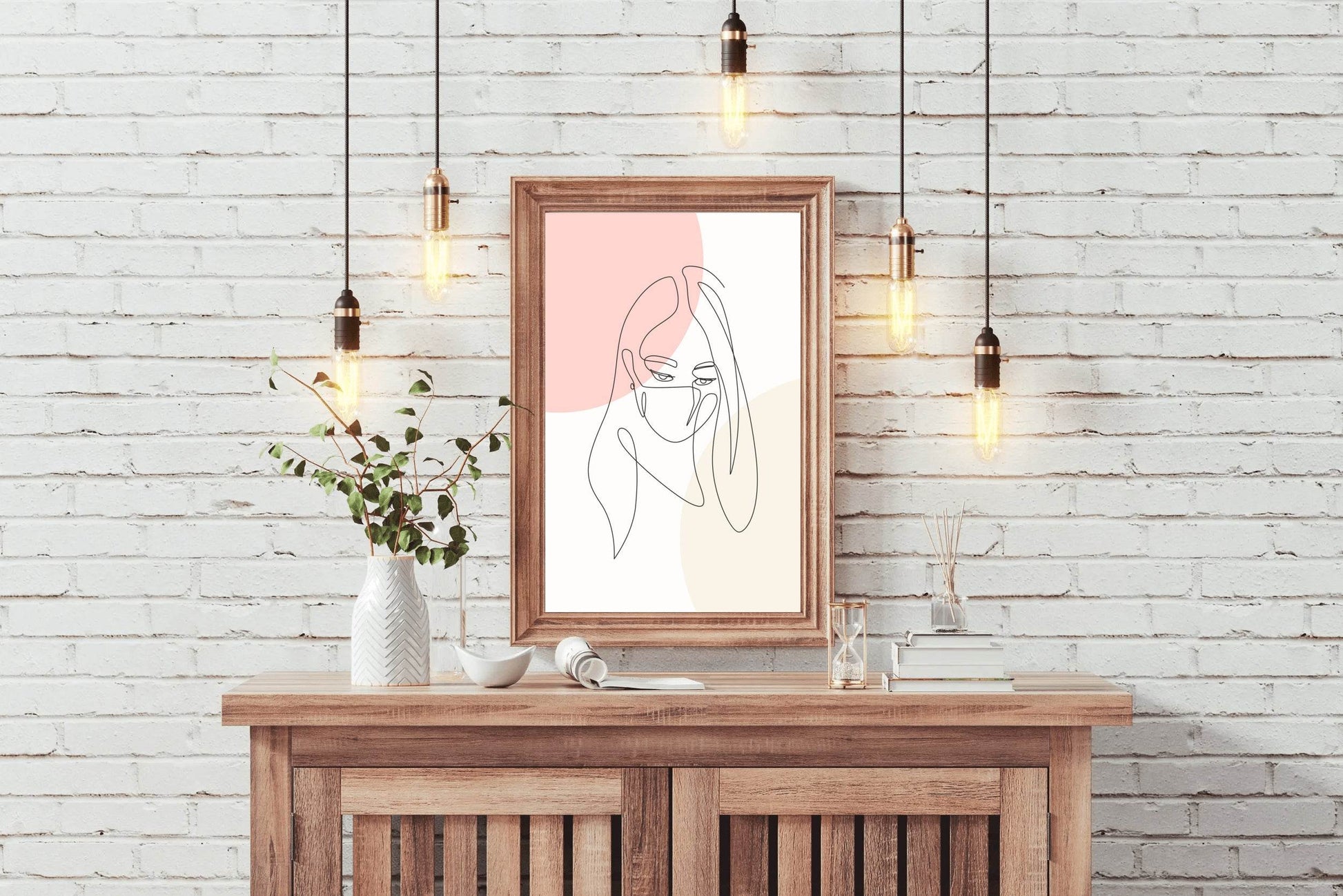 Painting of Masked Woman Wall Art - beink online art store