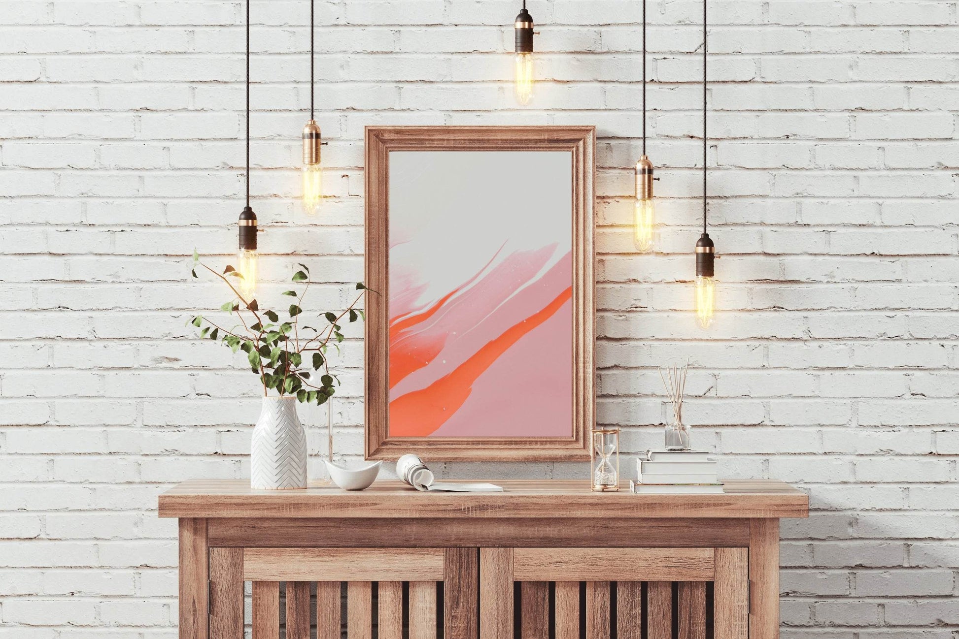 Orange and Pink Background Abstract Wall Art - beink online art store