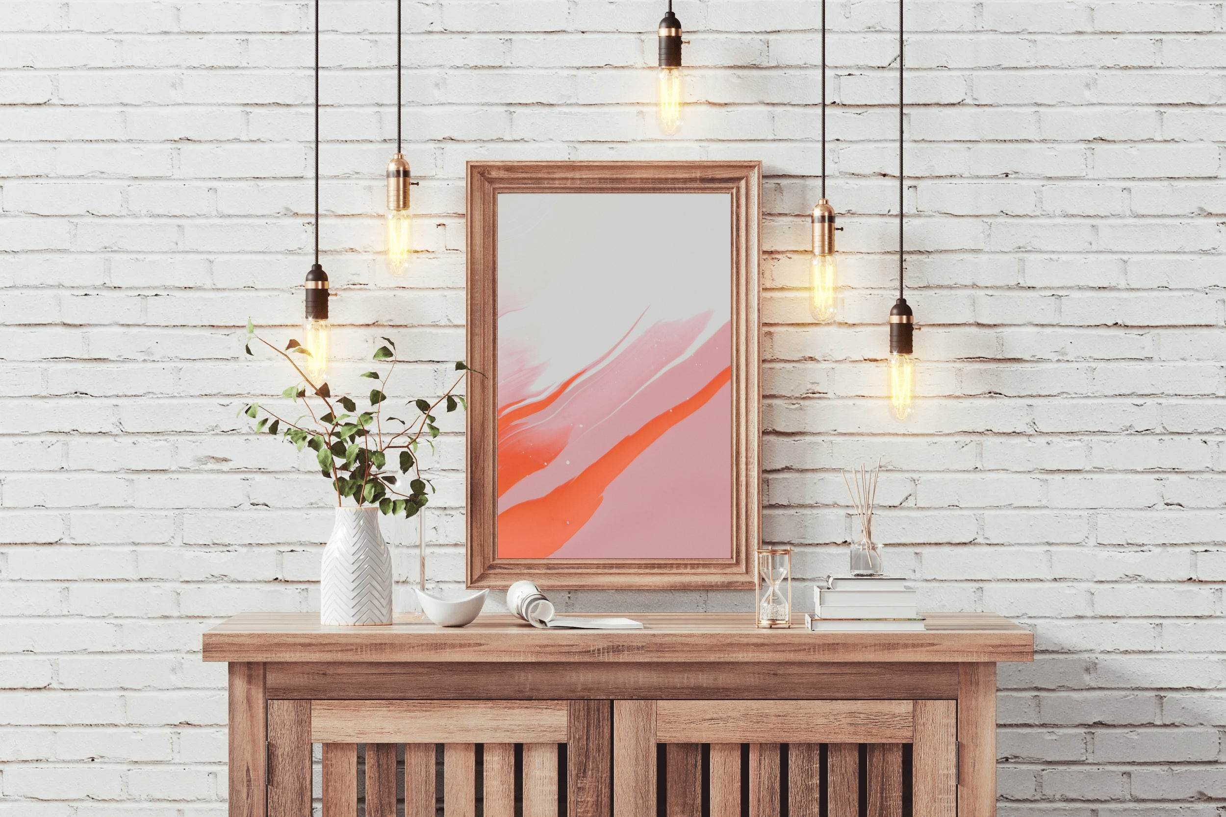 Orange and Pink Background Abstract Wall Art - beink online art store
