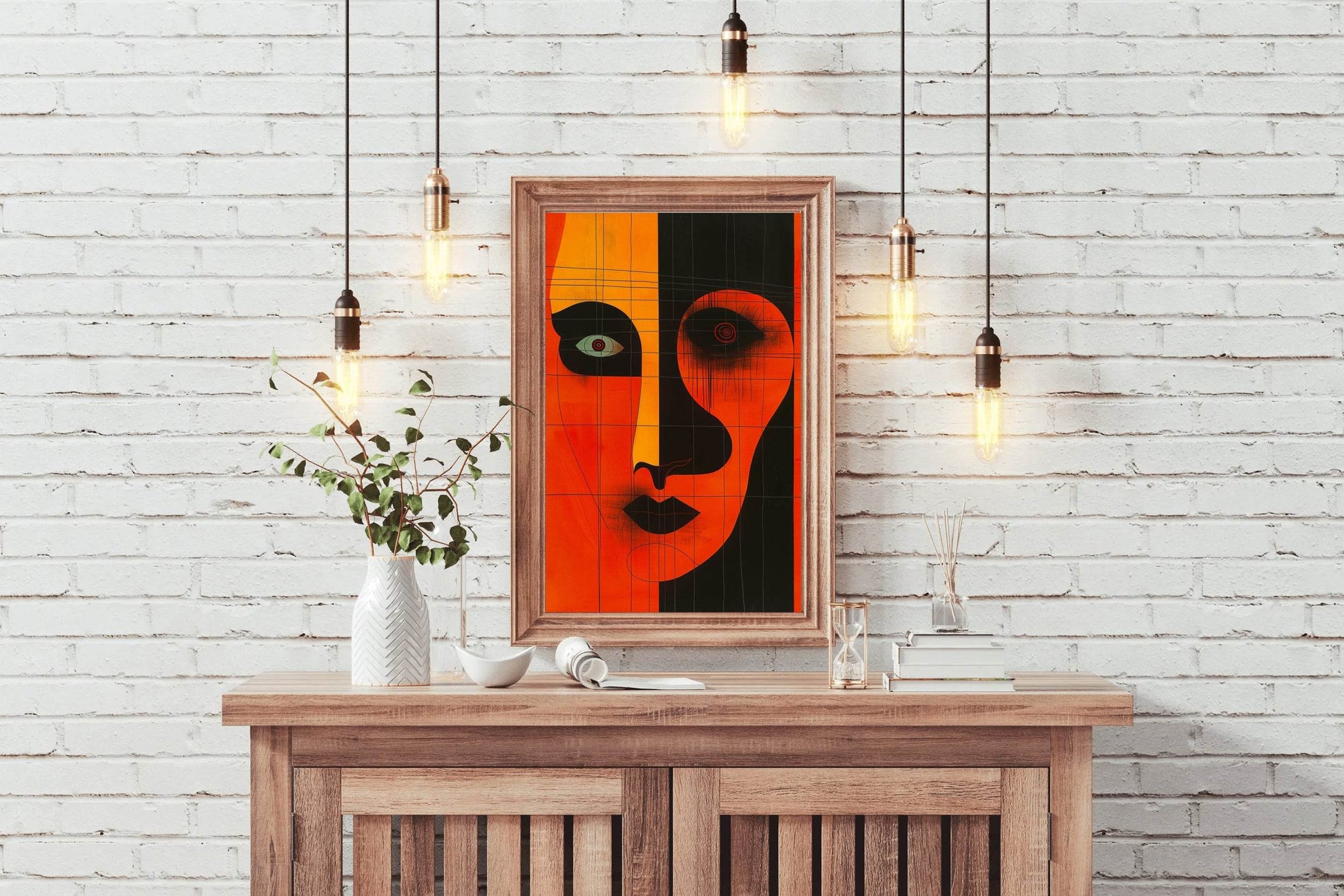 Orange Face Wall Art - beink online art store