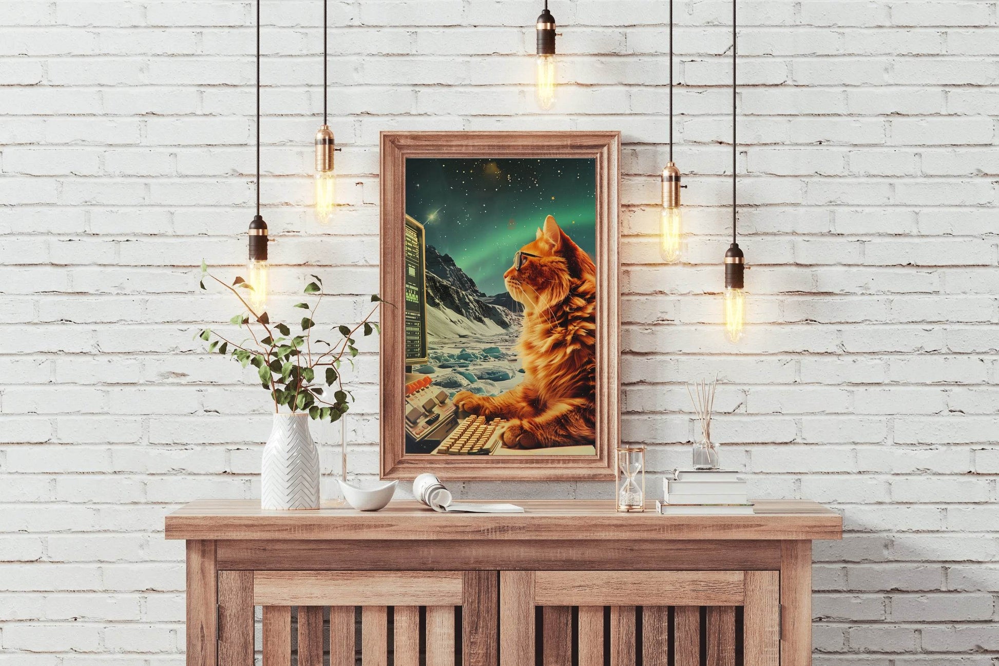 A Cat Watching The Computer Wall Art - beink online art store
